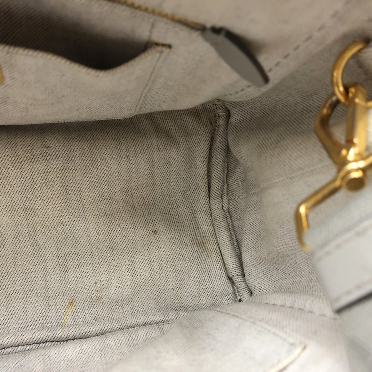 Prada Canapa Gold Cotton Canvas Handbag (Pre-Owned)