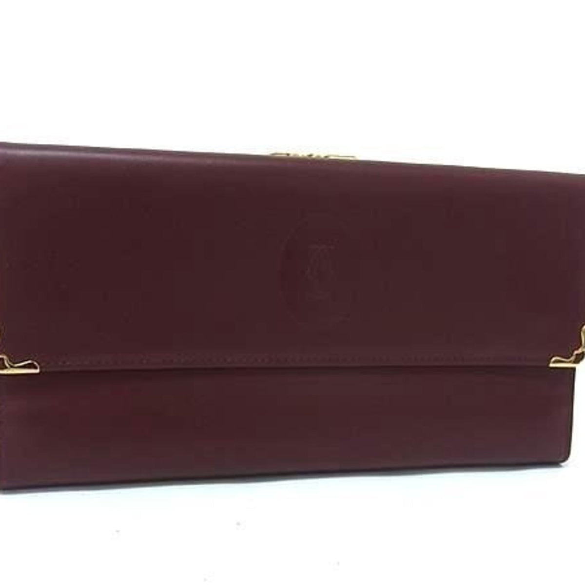 Cartier Must Bordeaux Leather Long Wallet (Bi-Fold) (Pre-Owned)