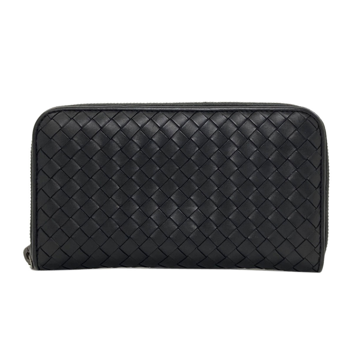 Bottega Veneta Black Leather Long Wallet (Bi-Fold) (Pre-Owned)