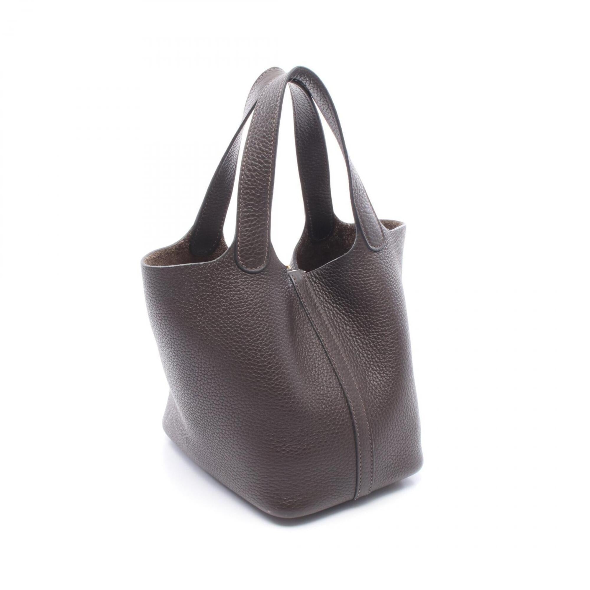 Hermes Brown Ebene Taurillon Clemence Leather Leather Handbag (Pre-Owned)