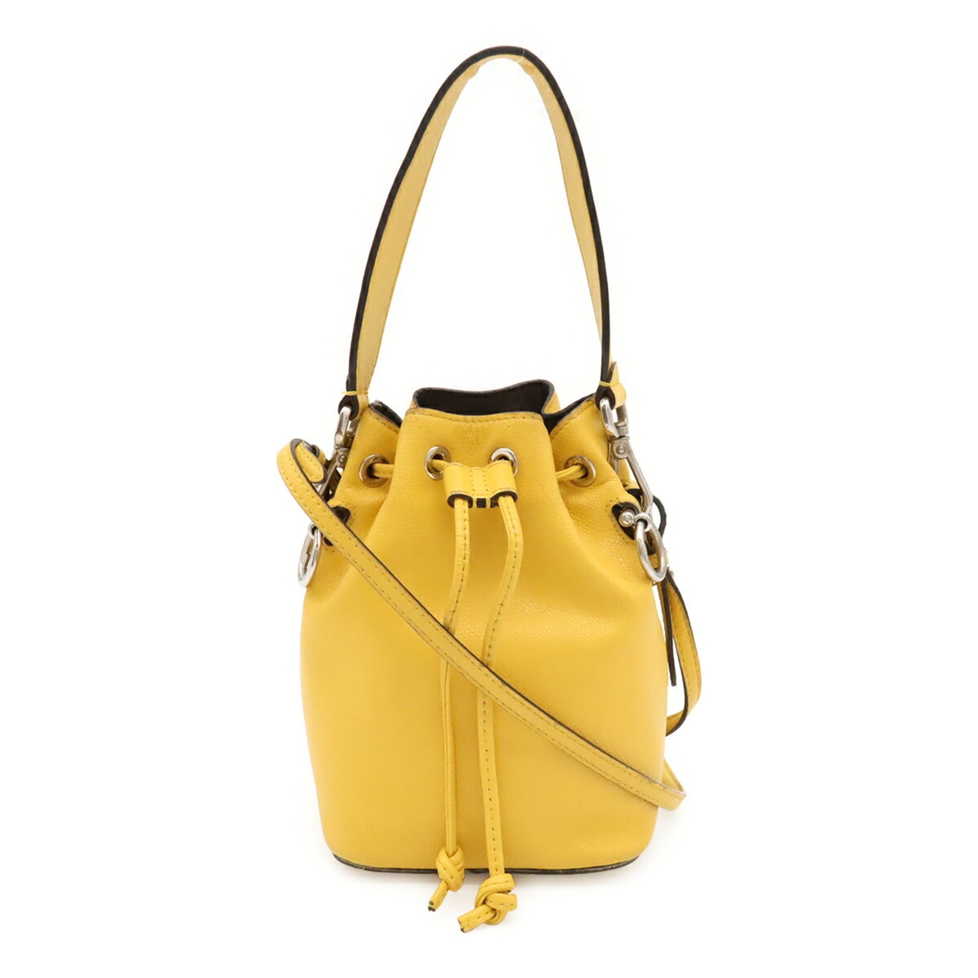 Fendi Yellow Leather Handbag Shoulder Bag (Pre-Owned)