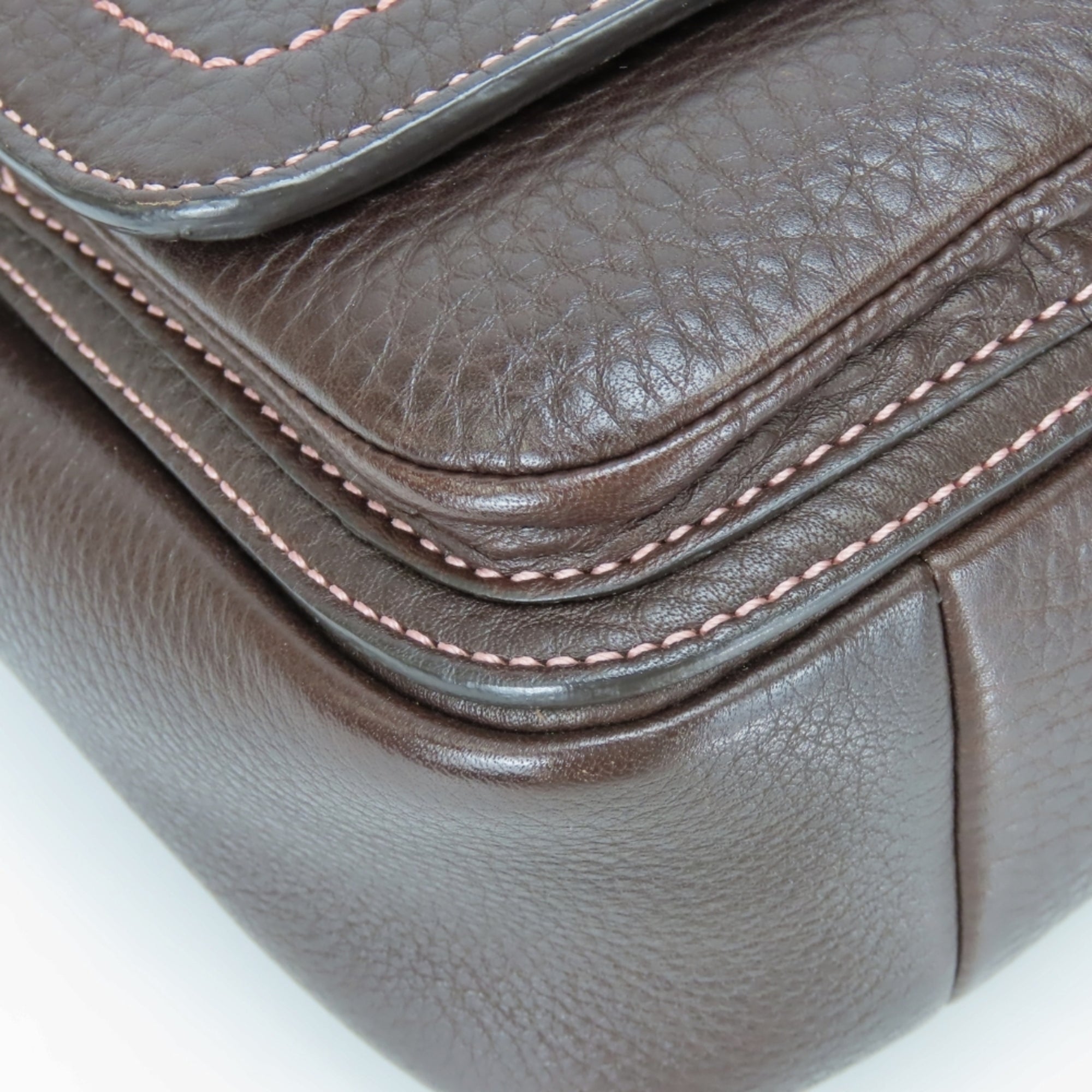 Coach Dark Brown Leather Shoulder Bag (Pre-Owned)