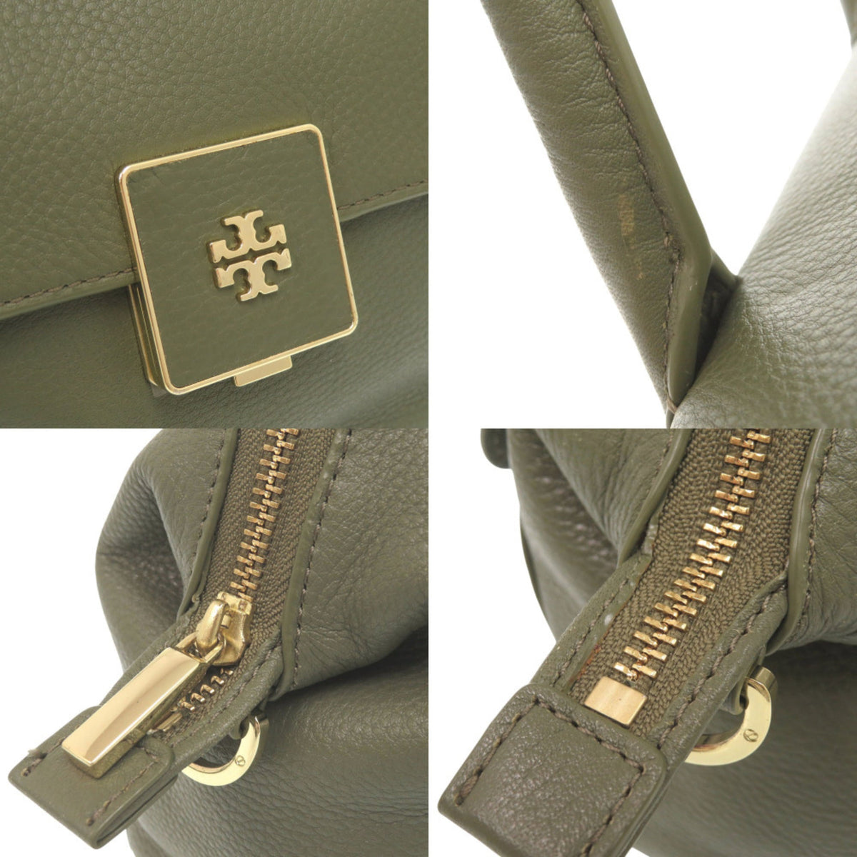 Tory Burch Green Leather Handbag Shoulder Bag (Pre-Owned)