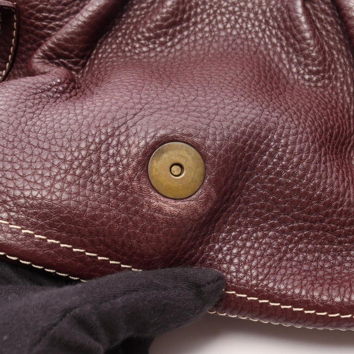 Celine Bordeaux Leather Handbag (Pre-Owned)