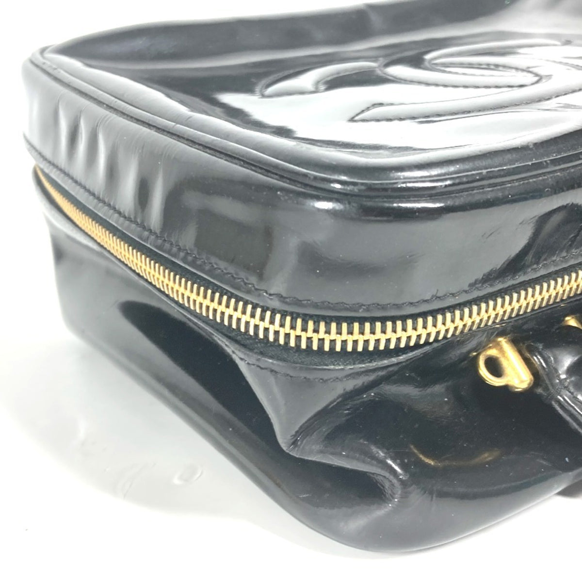 Chanel Black Leather Handbag Vanity Bag (Pre-Owned)
