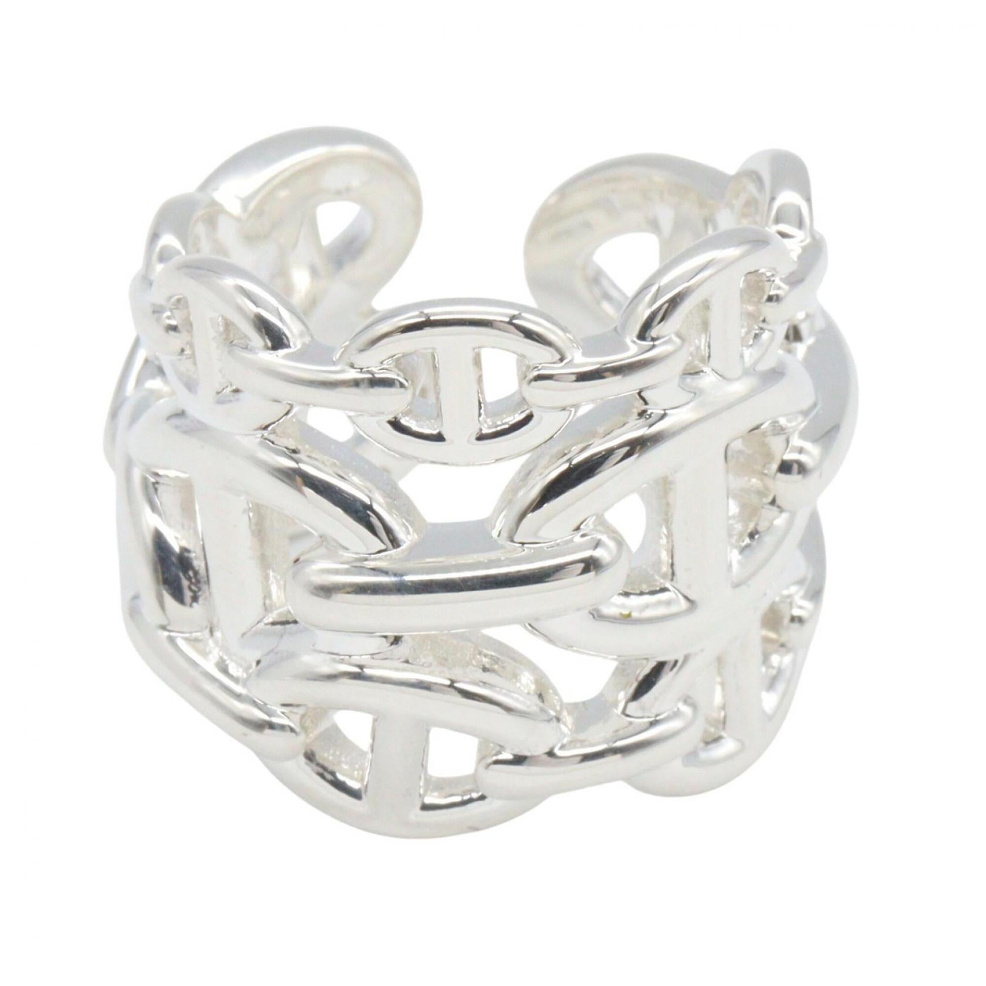 Hermes Silver Silver 925 Band Ring (Pre-Owned)