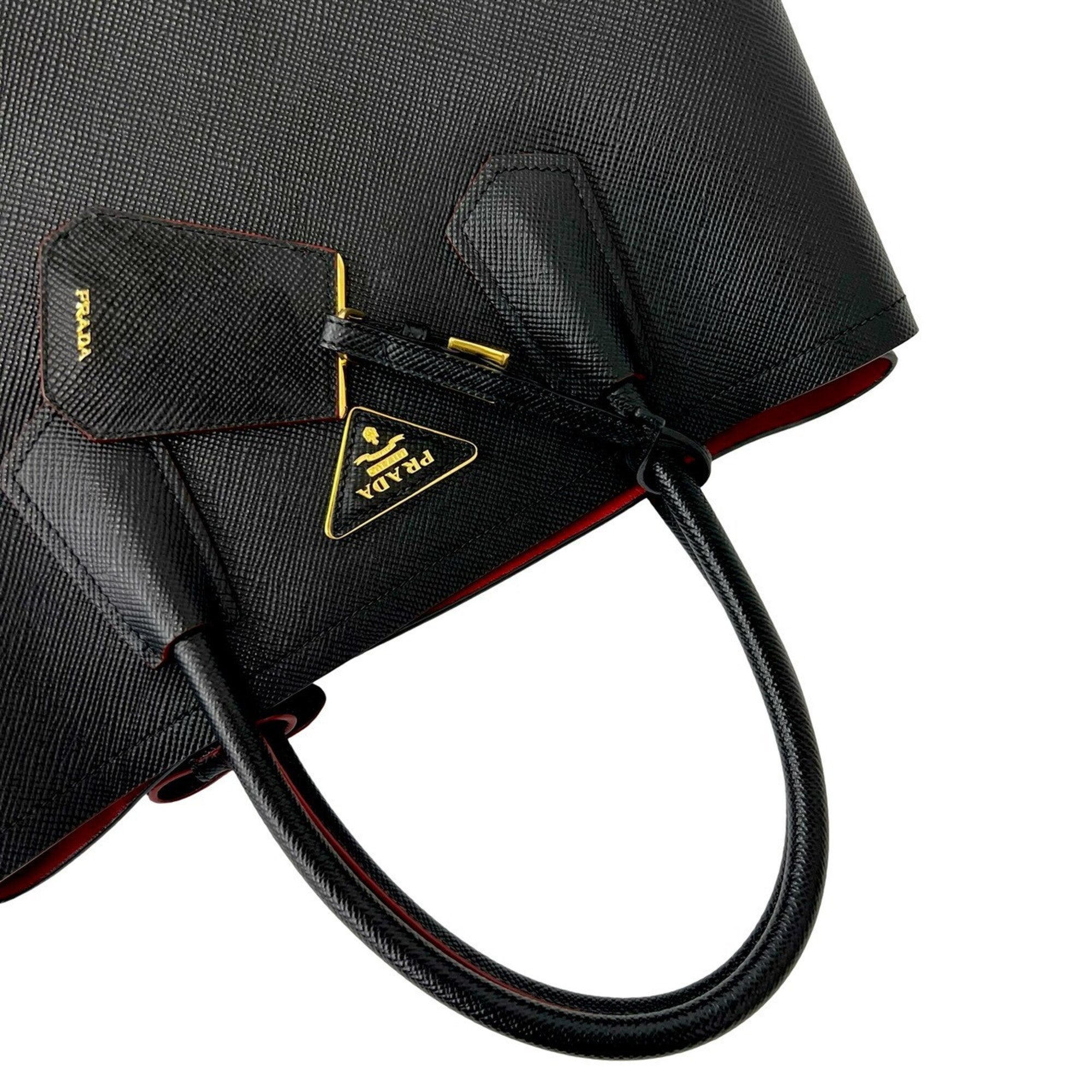 Prada Black Leather Handbag Shoulder Bag (Pre-Owned)