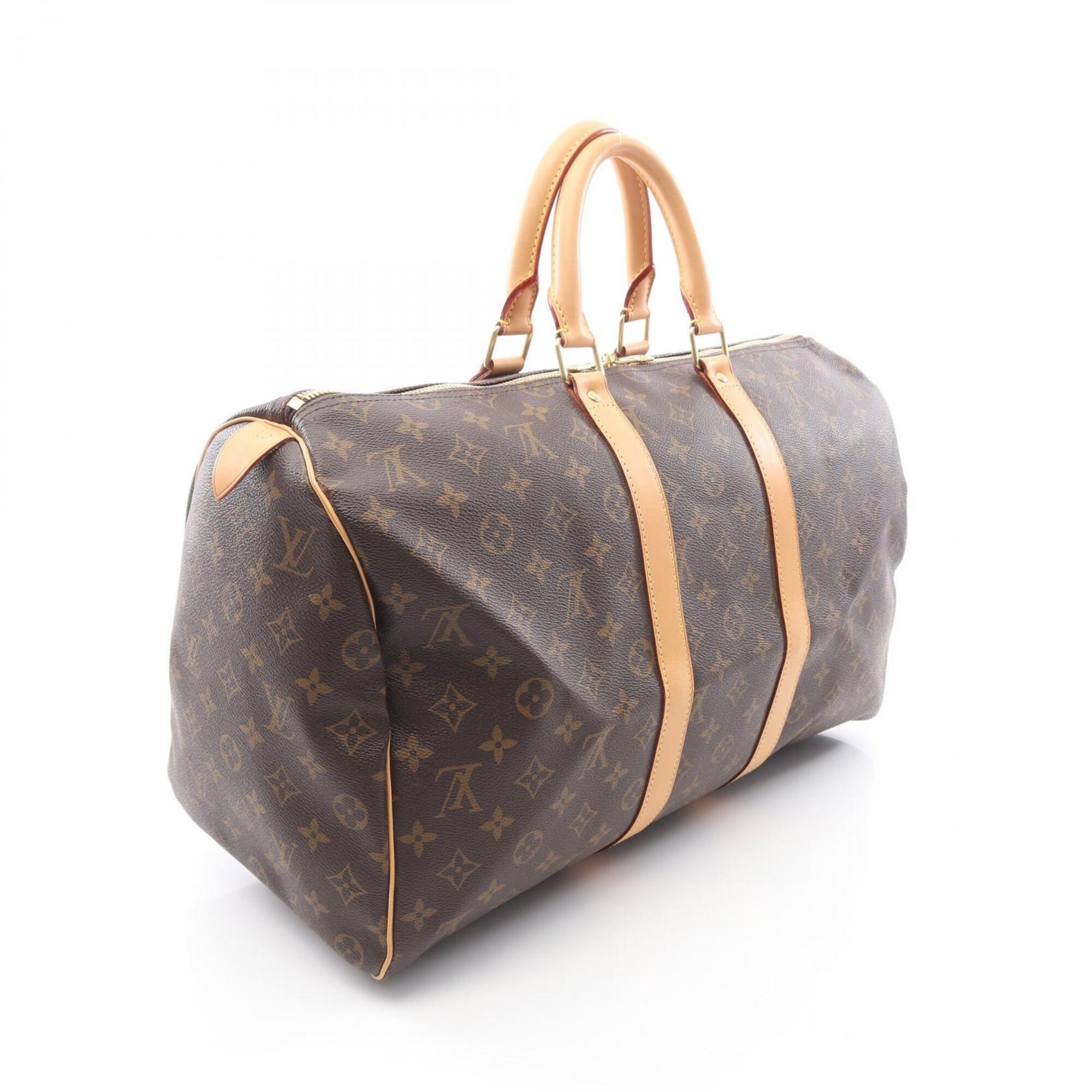 Louis Vuitton Brown Monogram Pvc Coated Canvas Leather Boston Bag Handbag (Pre-Owned)