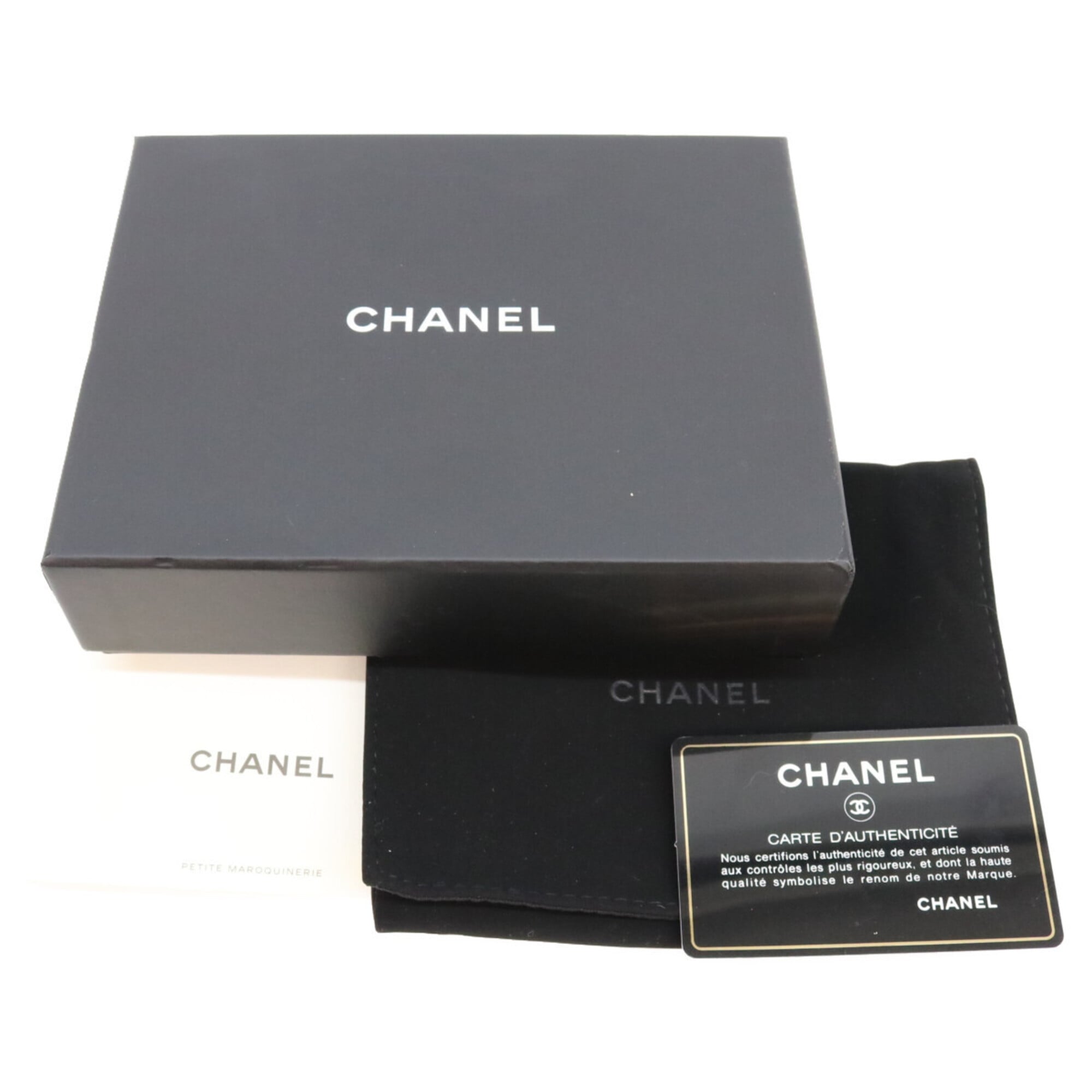 Chanel Black Leather Wallet (Tri-Fold) (Pre-Owned)