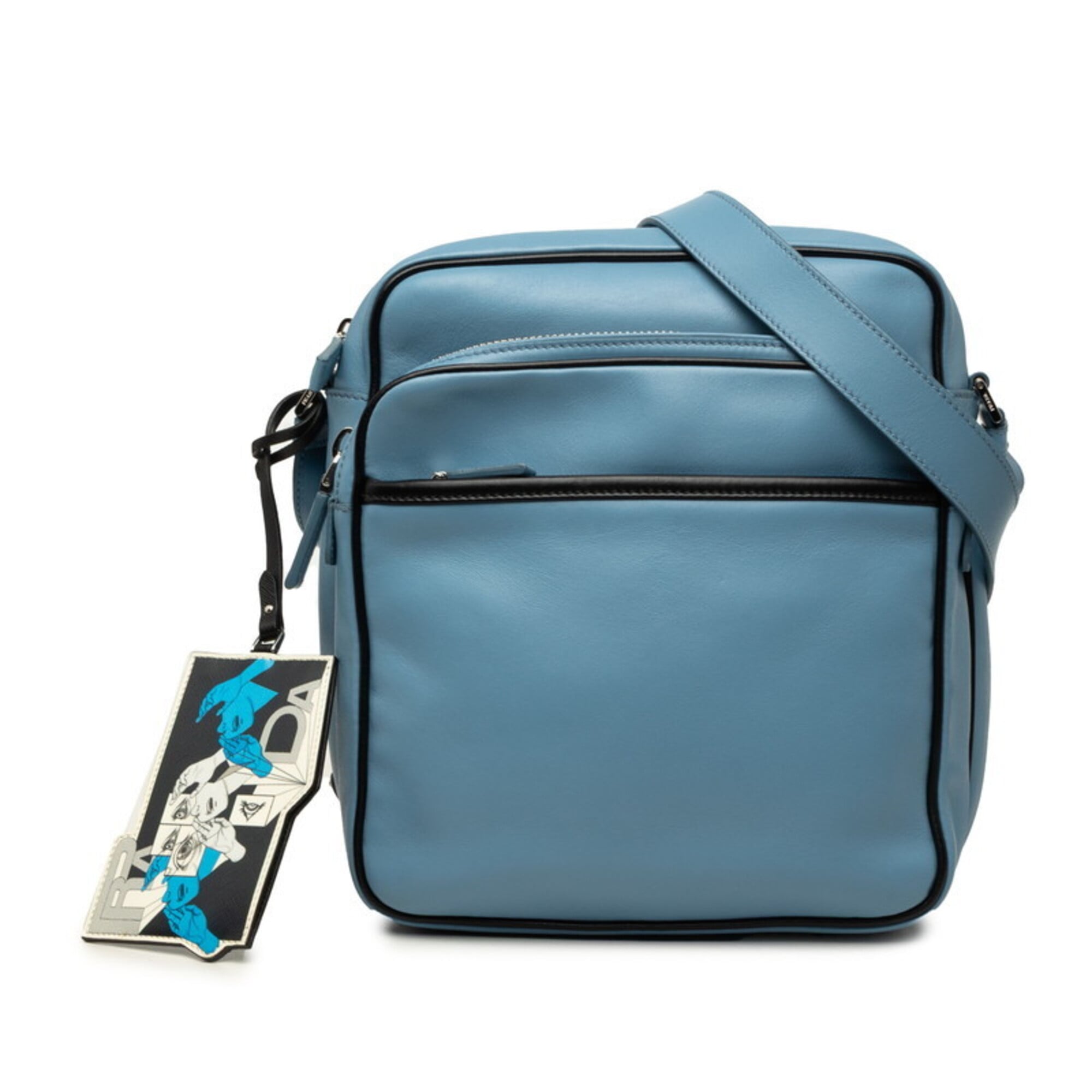 Prada Light Blue Leather Shoulder Bag (Pre-Owned)
