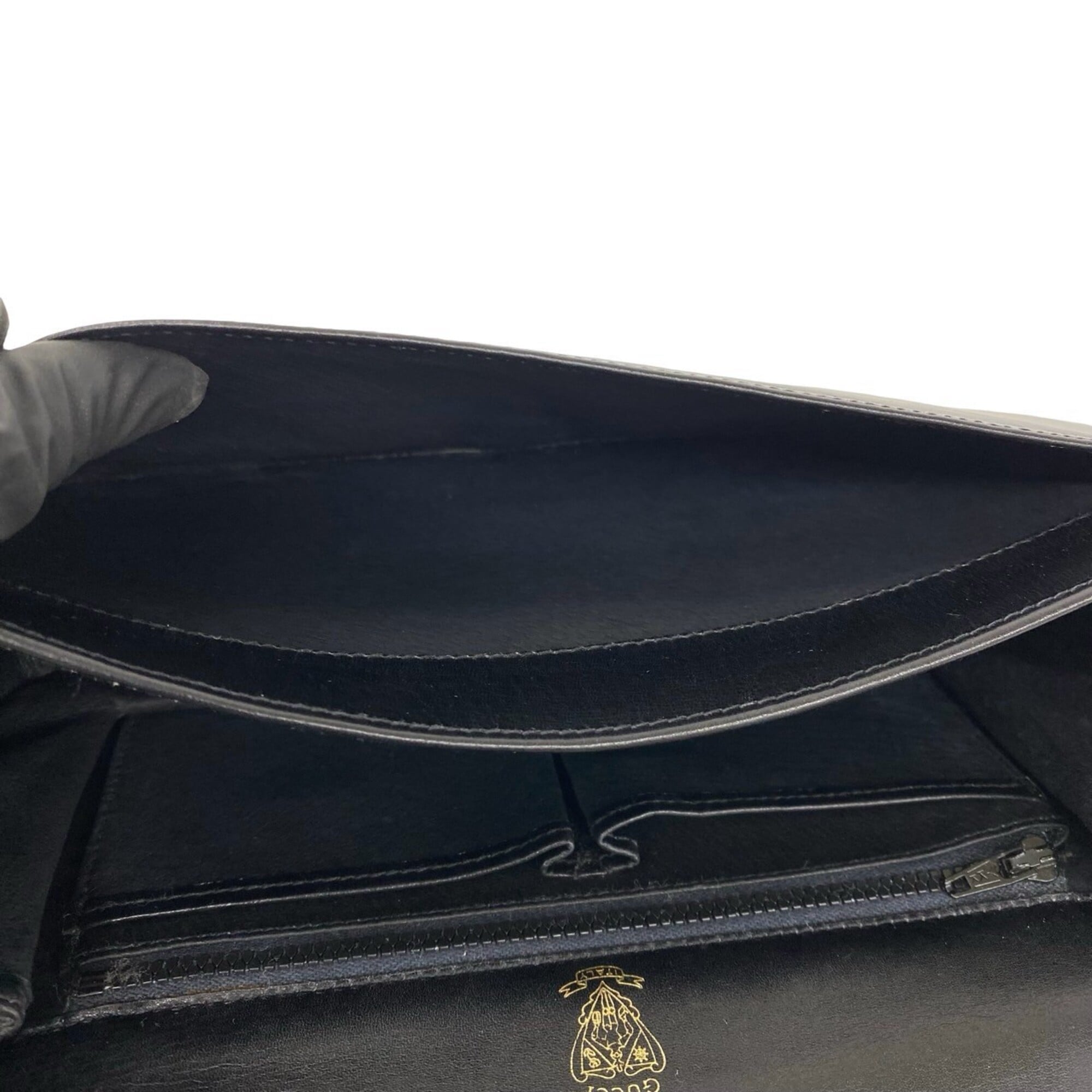 Gucci Black Leather Pochette Shoulder Bag (Pre-Owned)