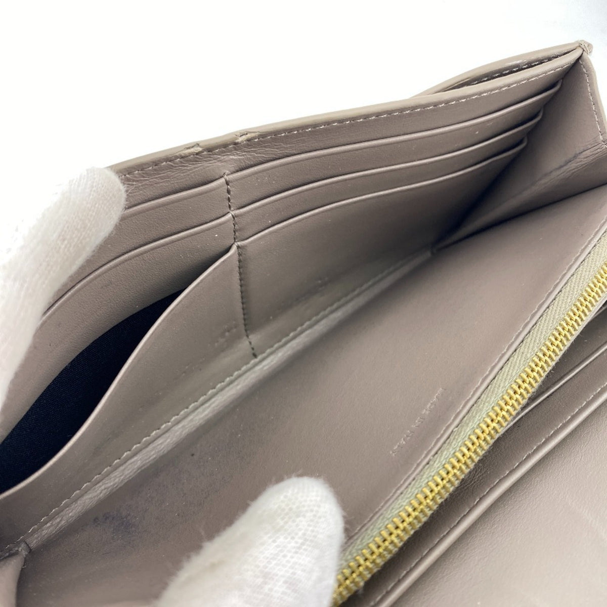 Celine Grayish Leather Long Wallet (Bi-Fold) (Pre-Owned)