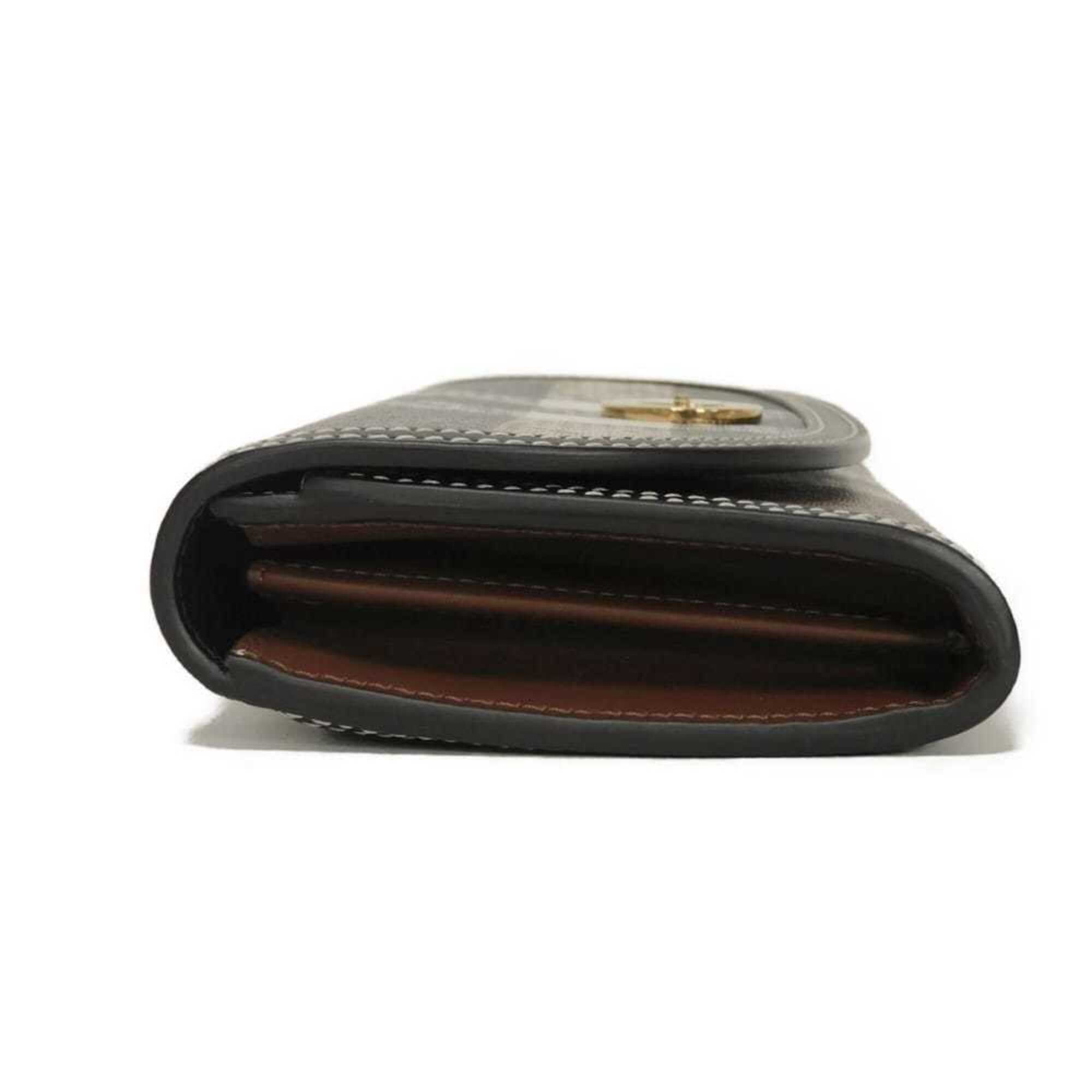 Burberry Brown Pvc Leather Long Wallet (Bi-Fold) (Pre-Owned)