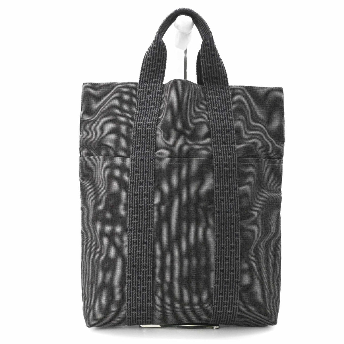 Hermes Her Line Gray Canvas Handbag Tote Bag (Pre-Owned)