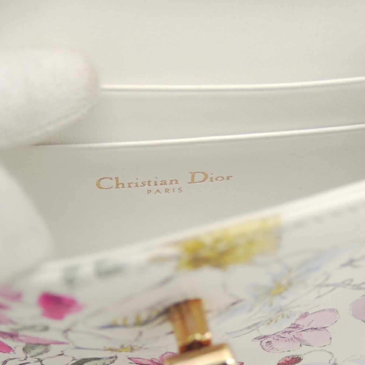 Christian Dior Multi-Color White Leather Pochette Pouch (Pre-Owned)