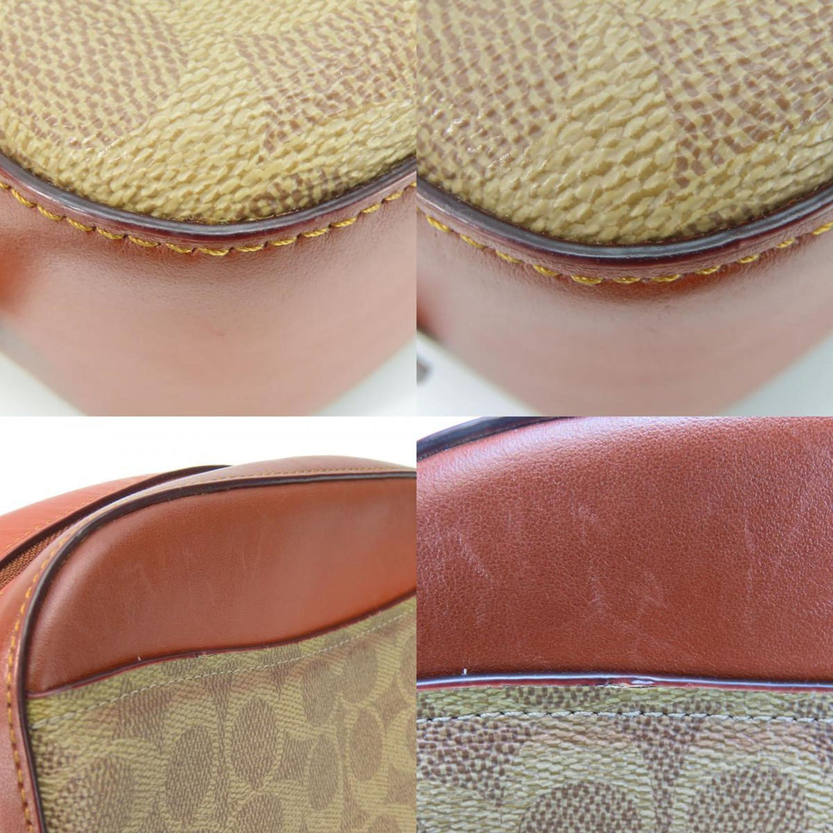 Coach Brown Leather Pvc Shoulder Bag (Pre-Owned)
