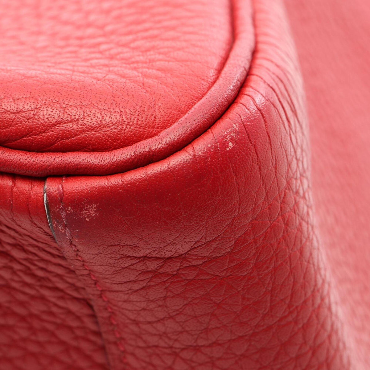 Hermes Red Color Taurillon Clemence Leather Handbag Shoulder Bag (Pre-Owned)