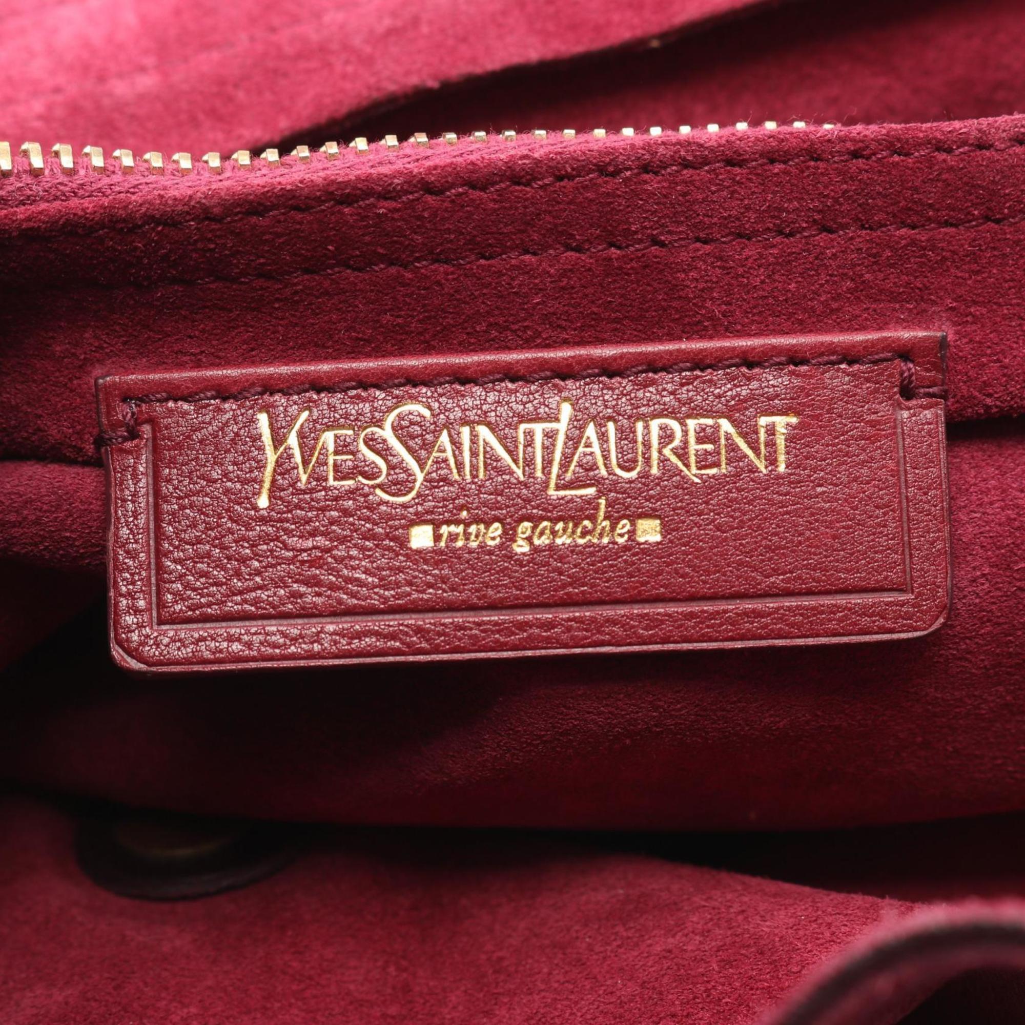 Yves Saint Laurent Bordeaux Red Color Leather Handbag (Pre-Owned)