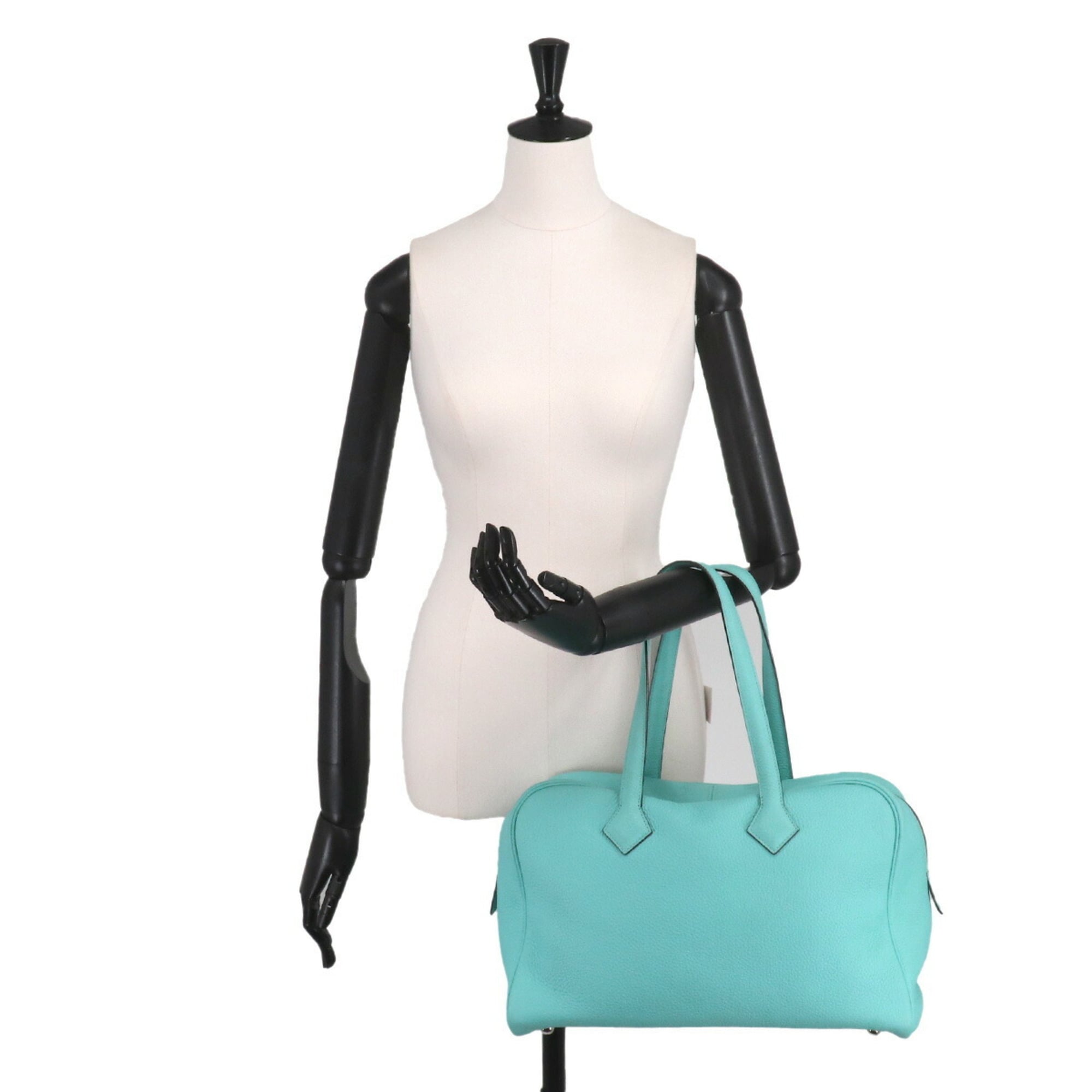 Hermes Blue Taurillon Clemence Leather Handbag (Pre-Owned)
