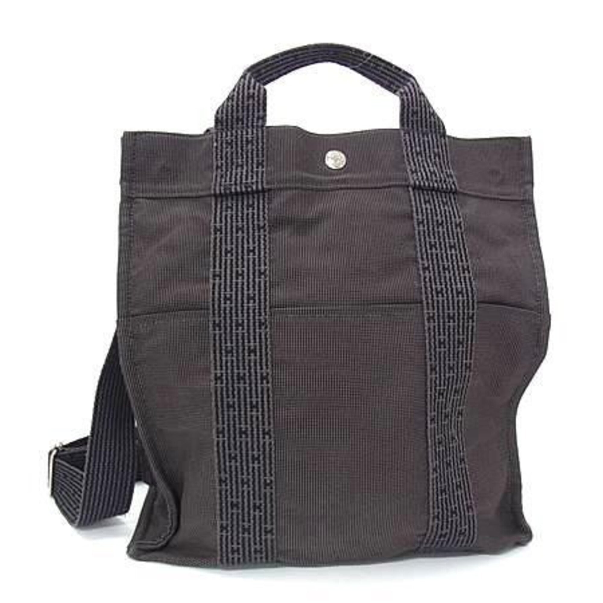 Hermes Gray Canvas Backpack (Pre-Owned)