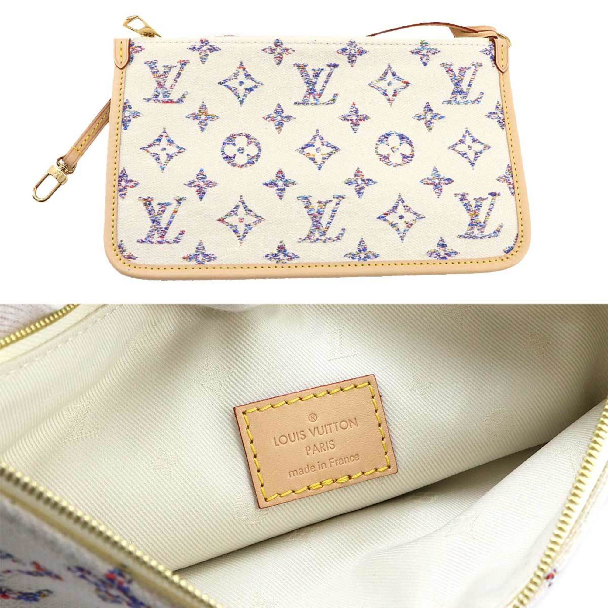 Louis Vuitton Multi-Color White Jacquard Handbag Tote Bag (Pre-Owned)