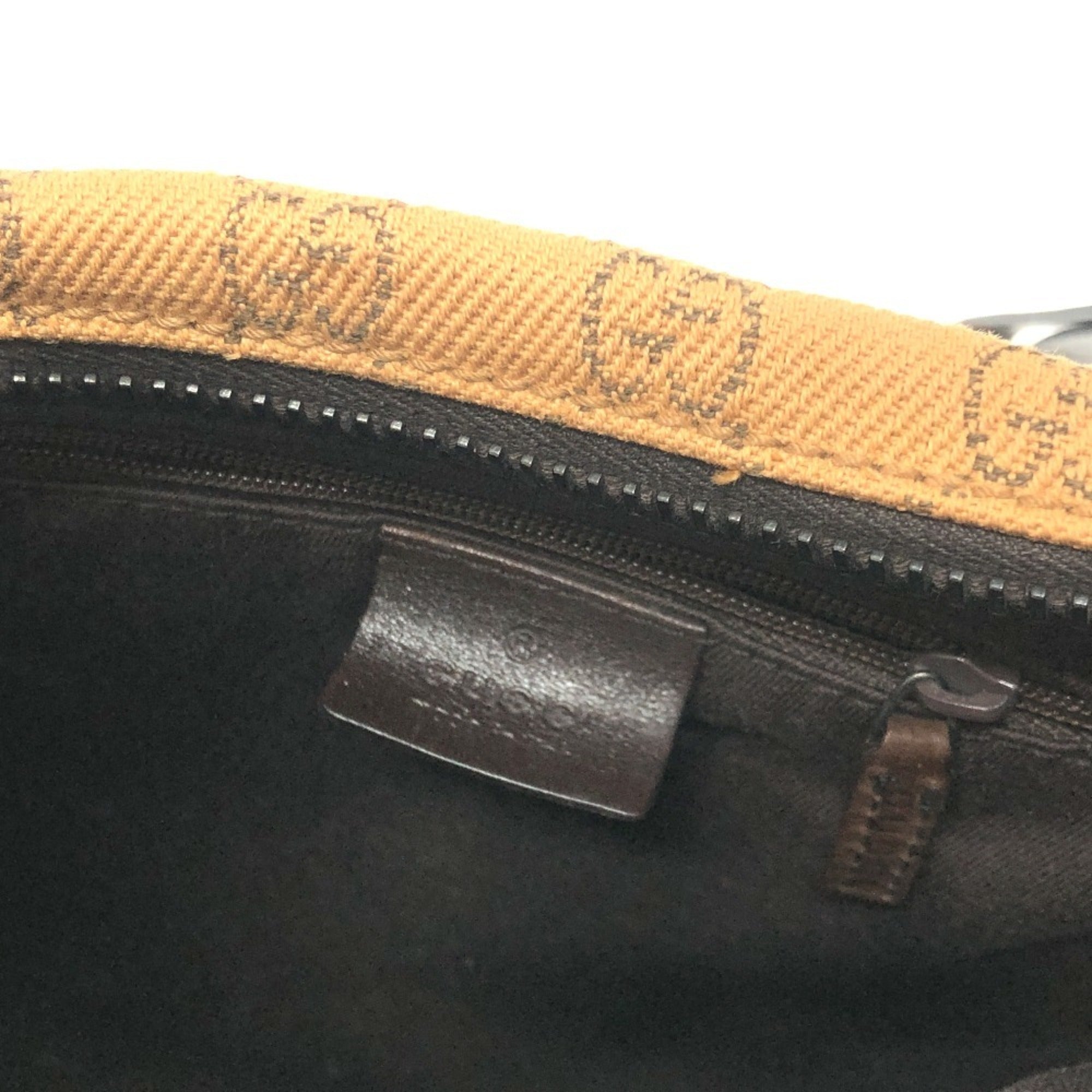Gucci Beige Canvas Handbag Shoulder Bag (Pre-Owned)