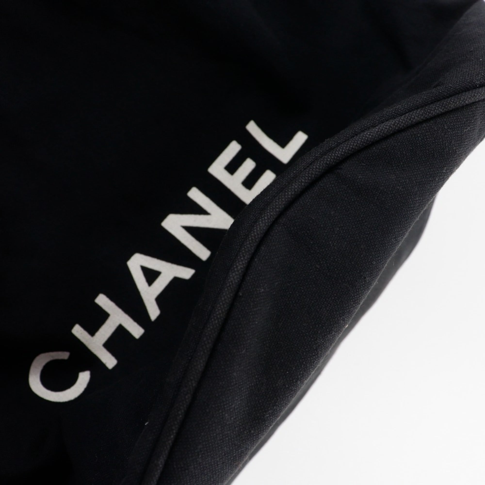 Chanel Black Cotton Shoulder Bag (Pre-Owned)