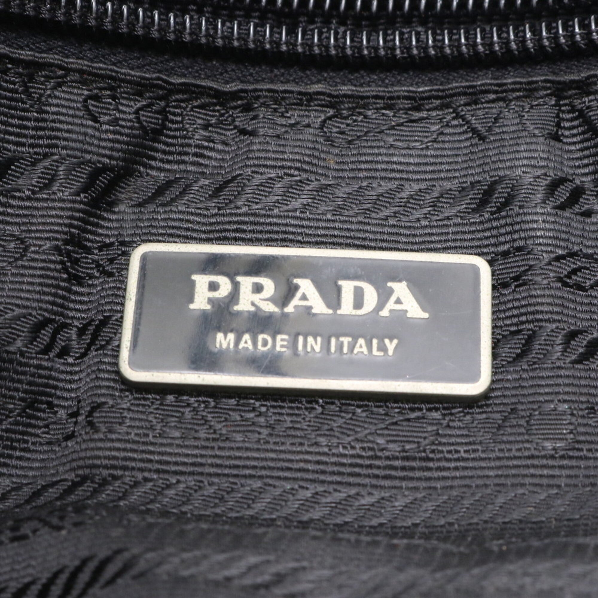 Prada Black Nylon Leather Messenger Bag Shoulder Bag (Pre-Owned)
