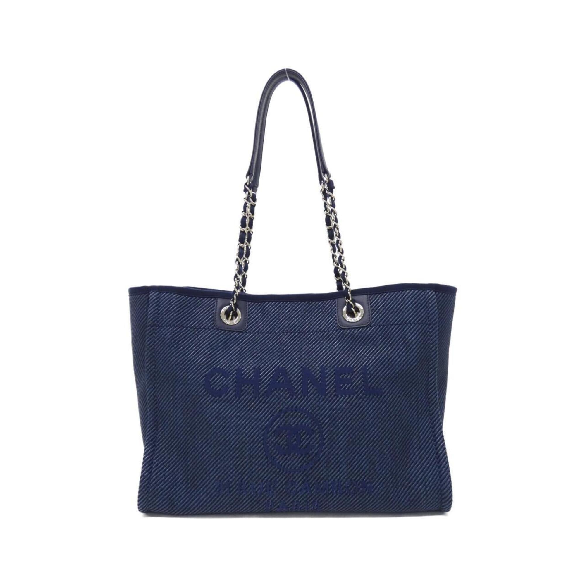 Chanel Navy Nylon Canvas Handbag (Pre-Owned)
