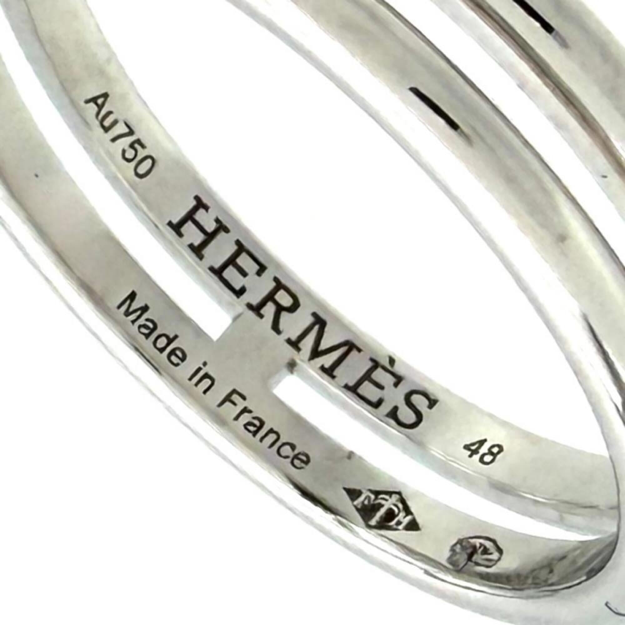 Hermes White Gold White Gold (18K) Band Ring (Pre-Owned)