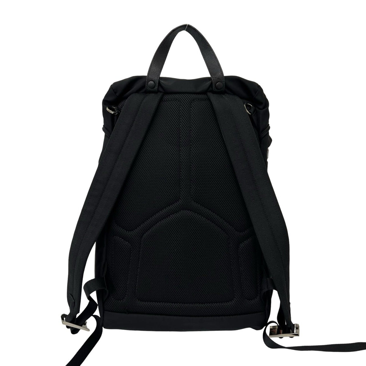 Prada Black Nylon Leather Backpack (Pre-Owned)