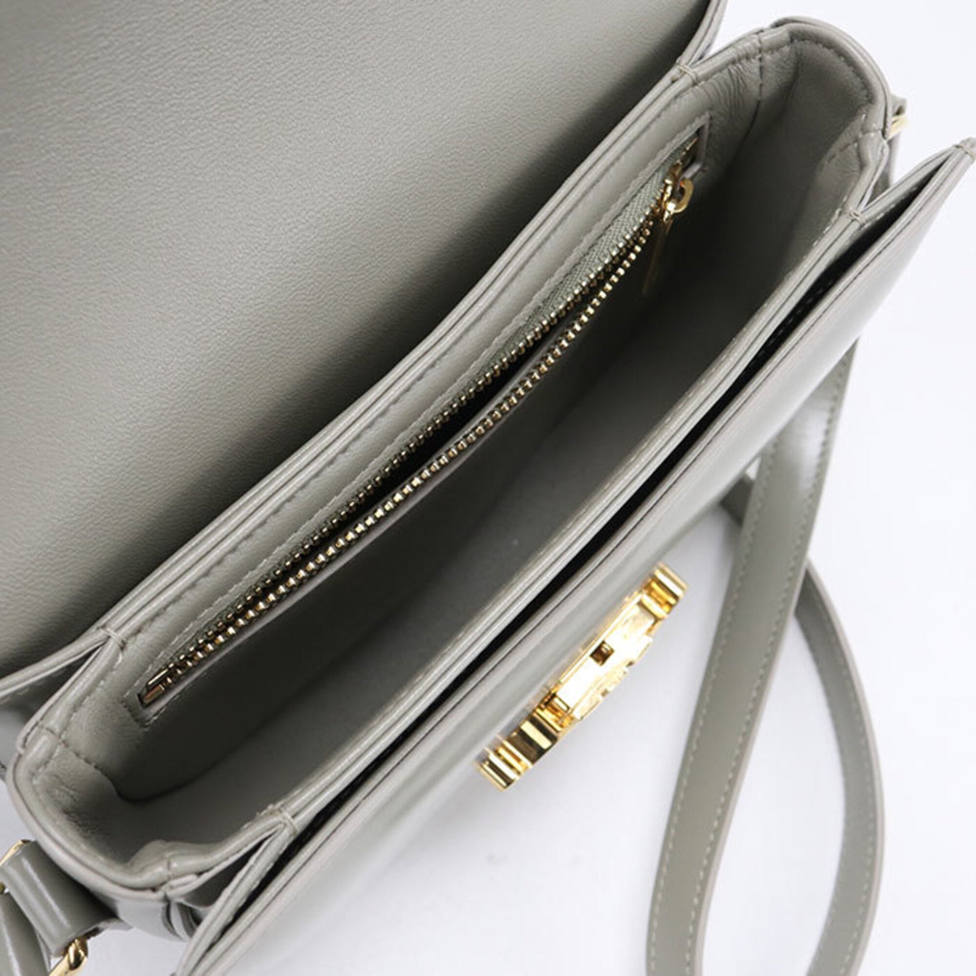 Celine Gray Leather Shoulder Bag (Pre-Owned)