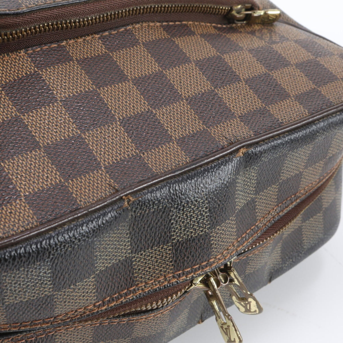 Louis Vuitton Ebene Leather Coated Canvas Messenger Bag Shoulder Bag (Pre-Owned)