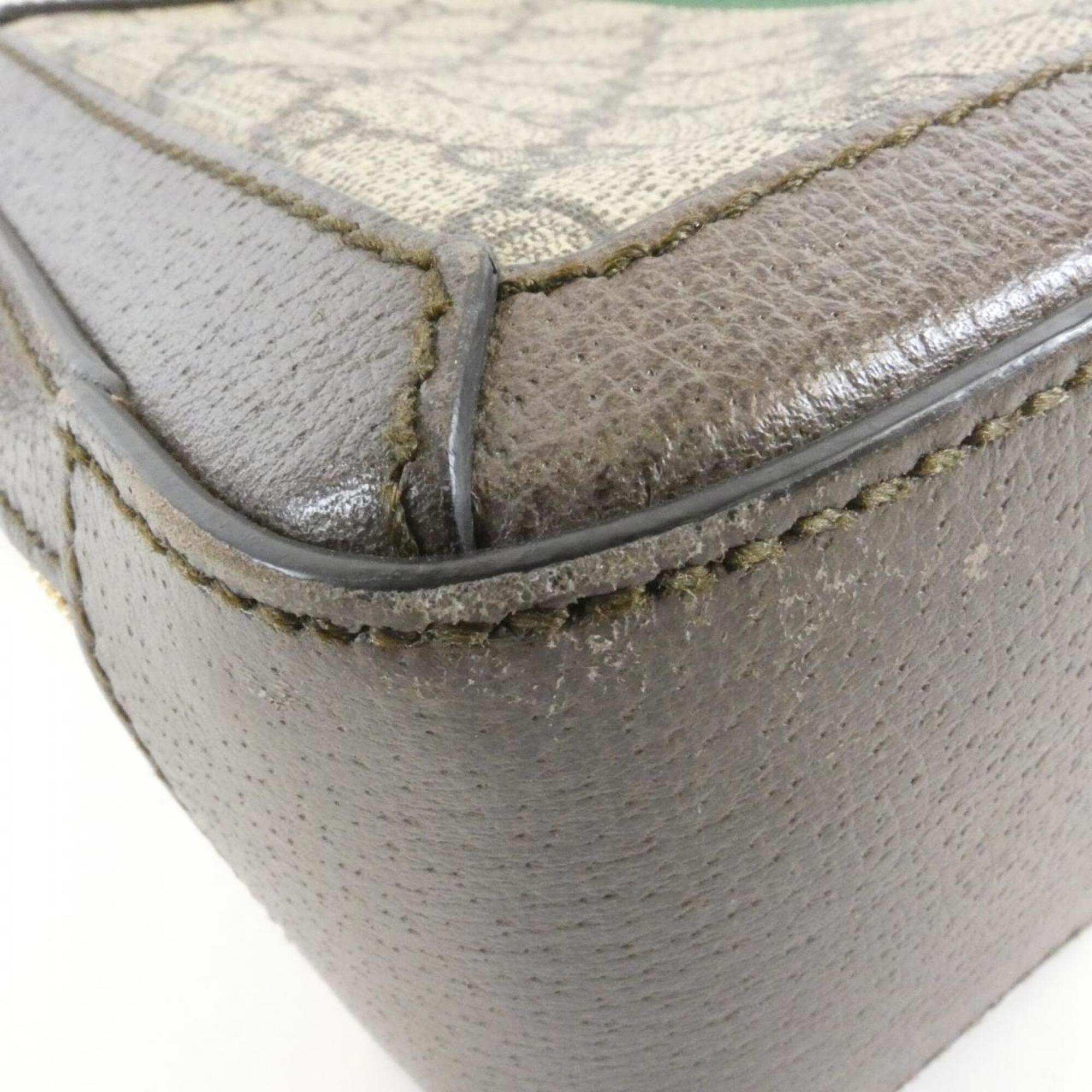 Gucci Beige Brown Gg Supreme Canvas Handbag (Pre-Owned)