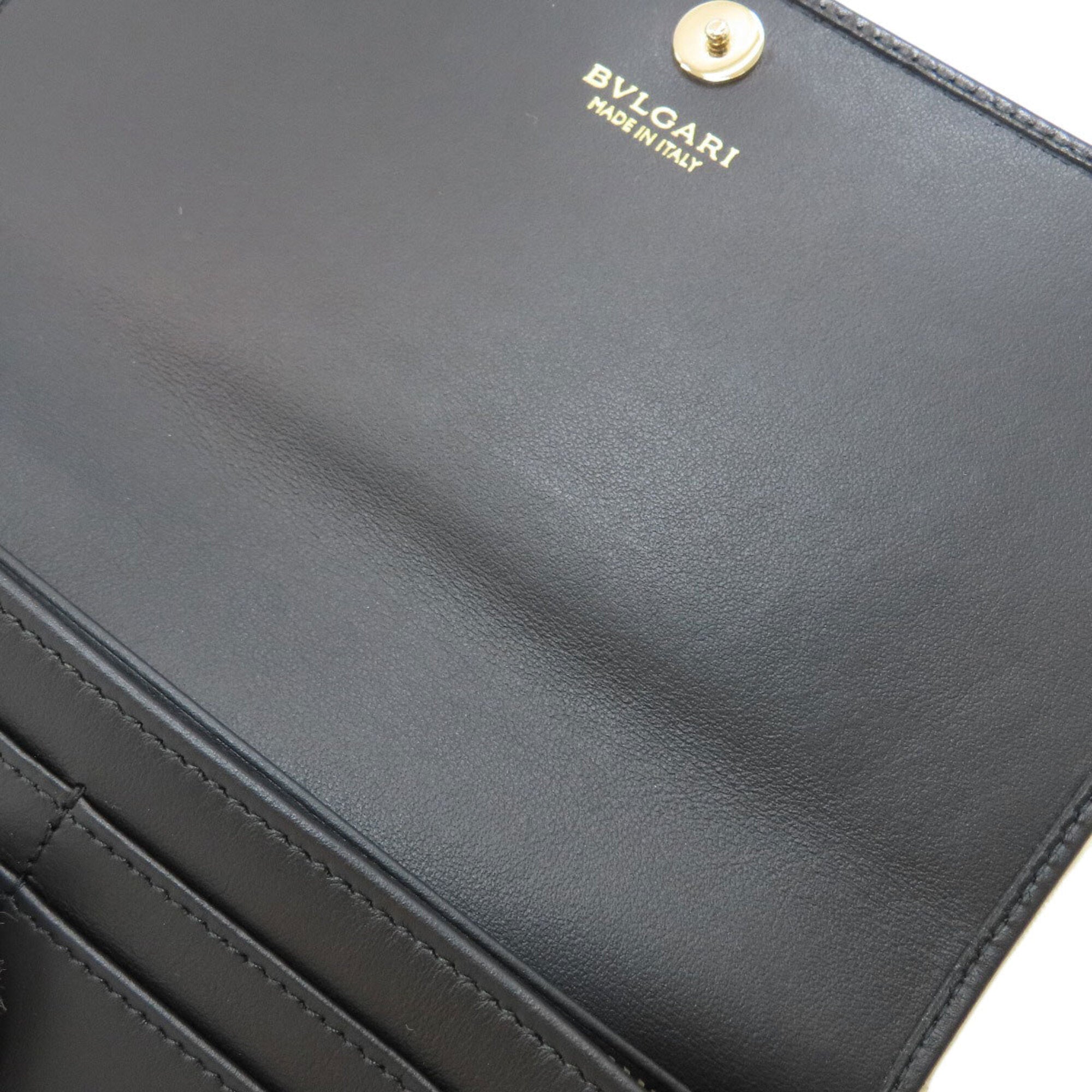 Bvlgari Bvlgari Bvlgari Black Leather Long Wallet (Bi-Fold) (Pre-Owned)