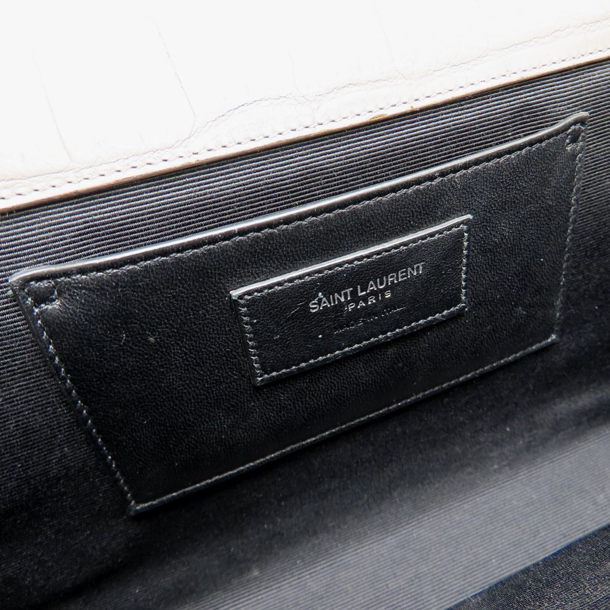 Yves Saint Laurent Gray Leather Shoulder Bag (Pre-Owned)