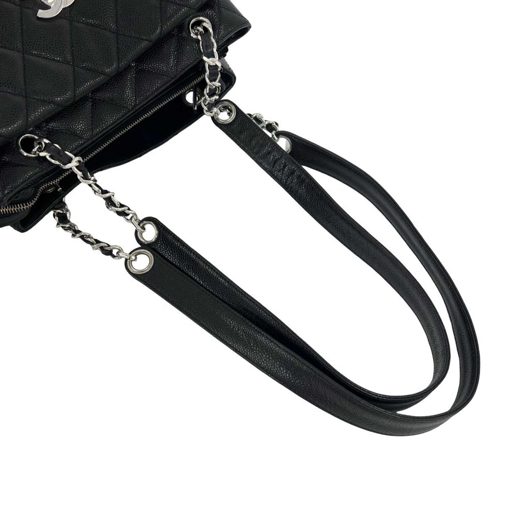 Chanel Black Grained Calfskin Tote Bag (Pre-Owned)