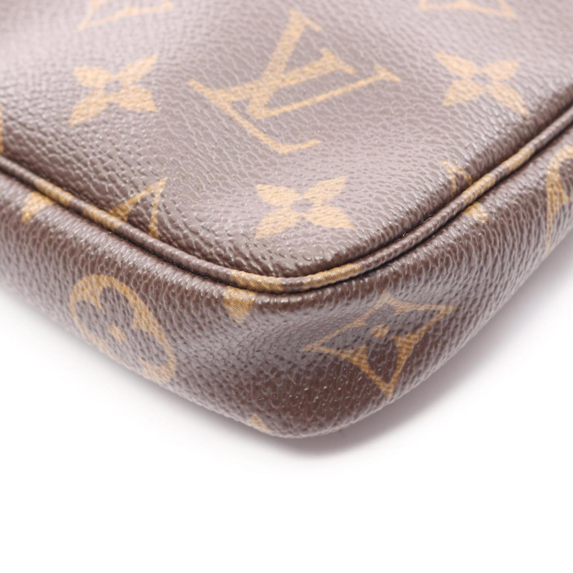 Louis Vuitton Brown Coated Canvas Leather Handbag Pochette (Pre-Owned)