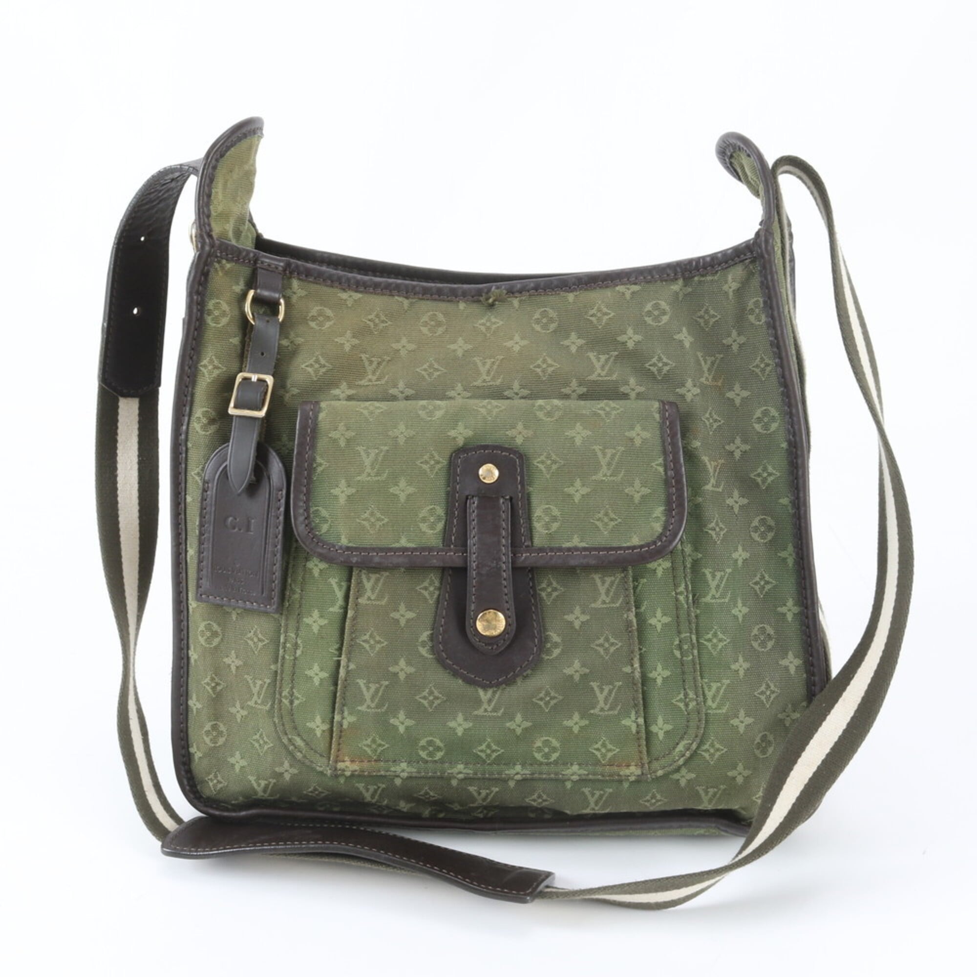 Louis Vuitton Tst Khaki Leather Canvas Shoulder Bag (Pre-Owned)