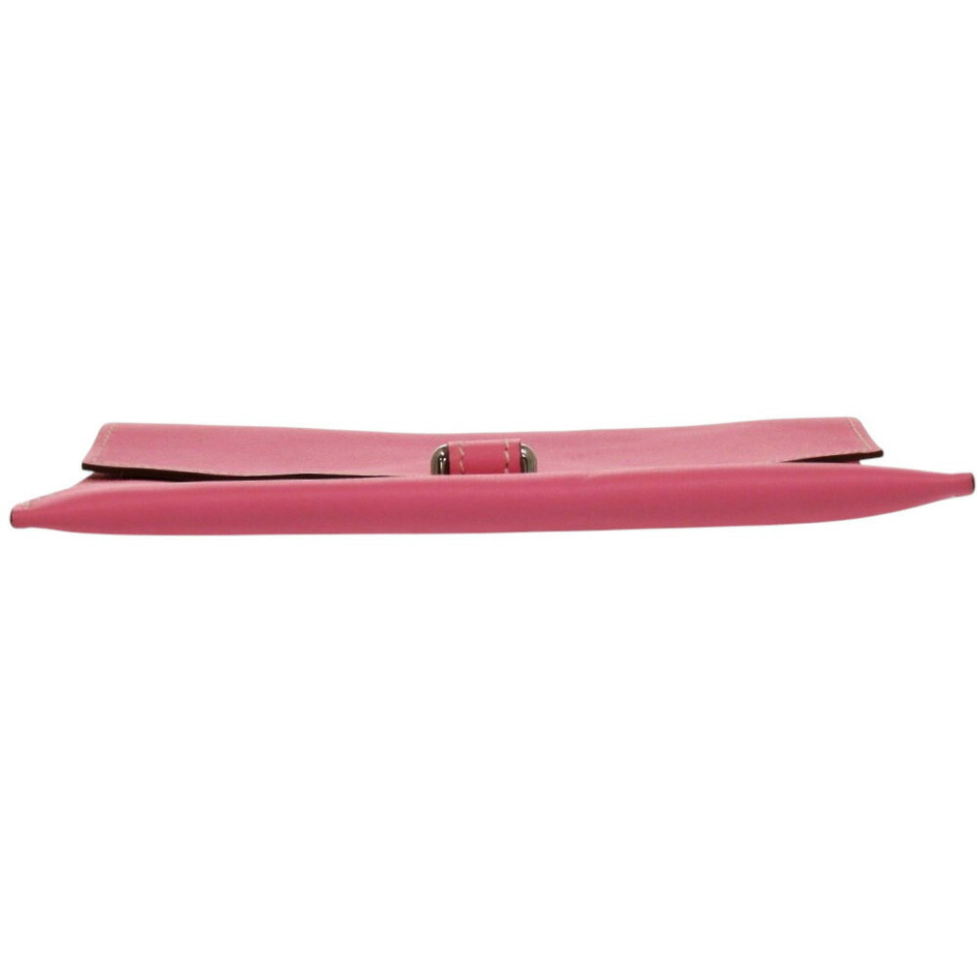 Hermes Pink White Leather Pouch (Pre-Owned)
