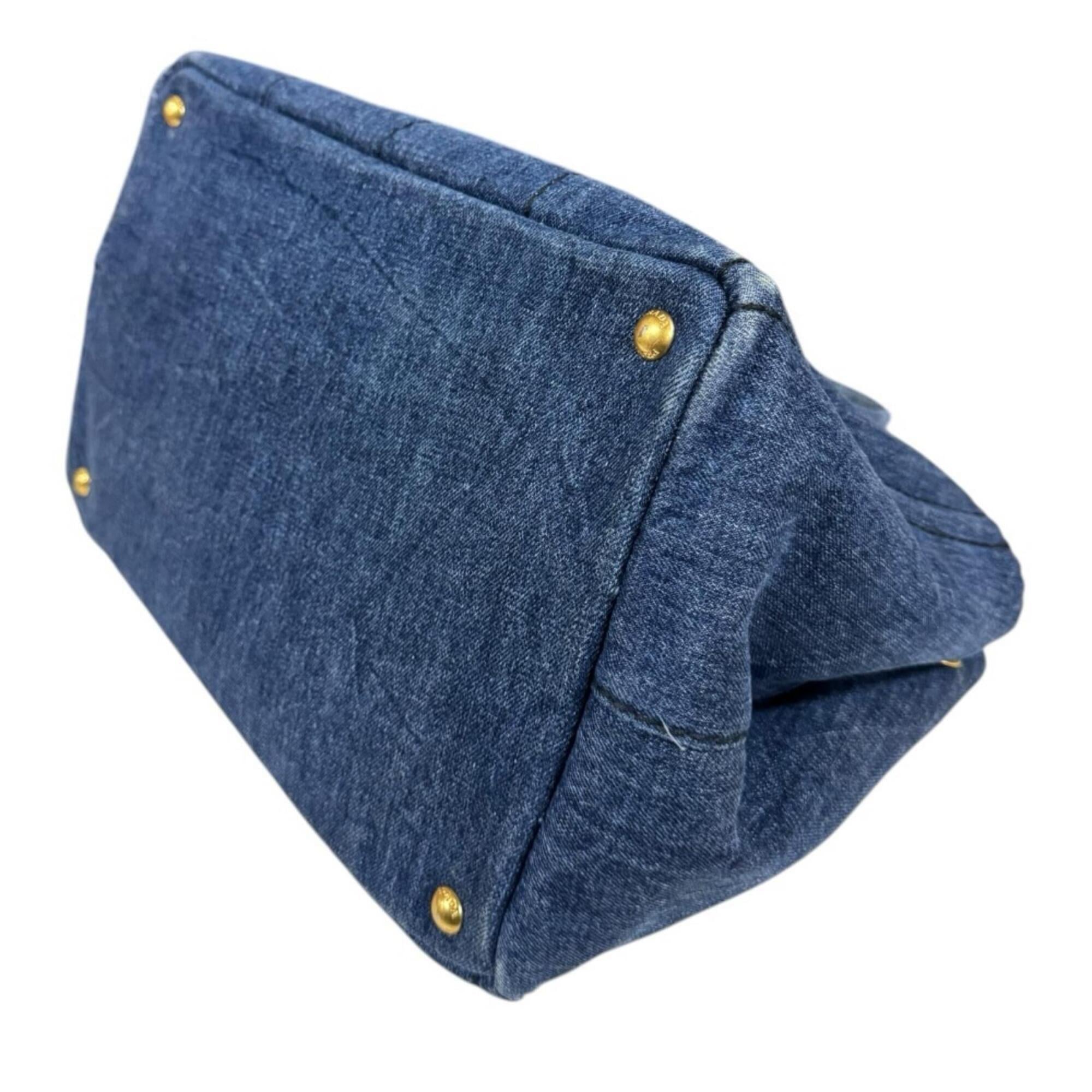 Prada Blue Denim Shoulder Bag (Pre-Owned)