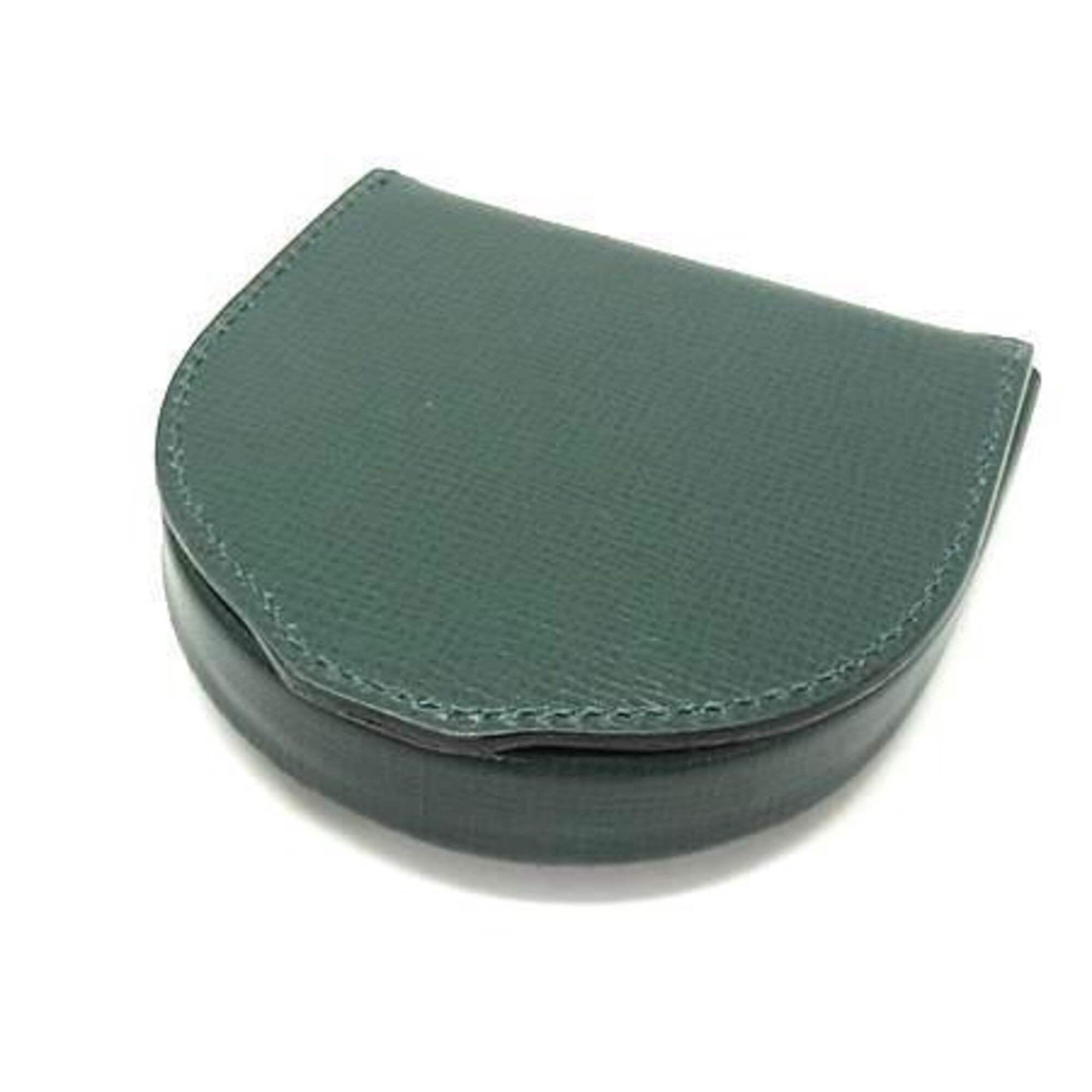 Valextra Green Leather Coin Purse/Coin Case (Pre-Owned)