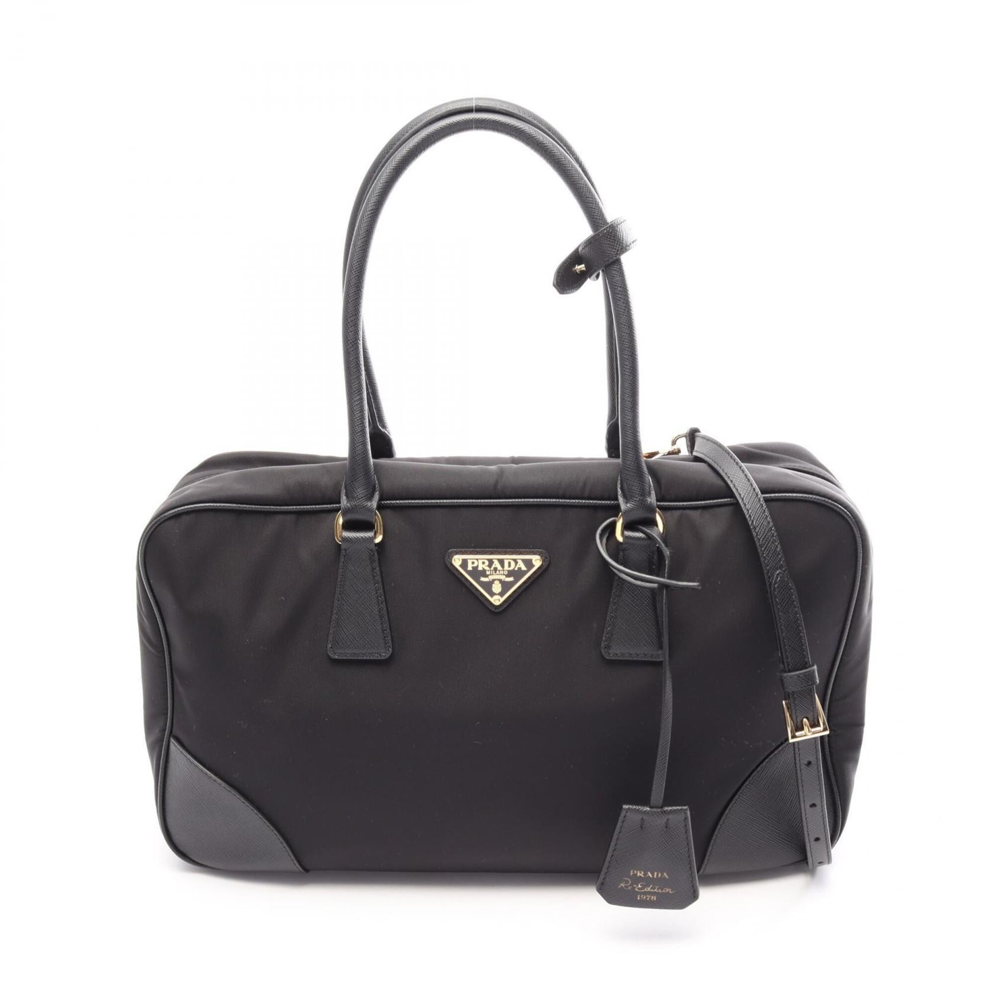 Prada Black Nylon Saffiano Triangle Handbag (Pre-Owned)