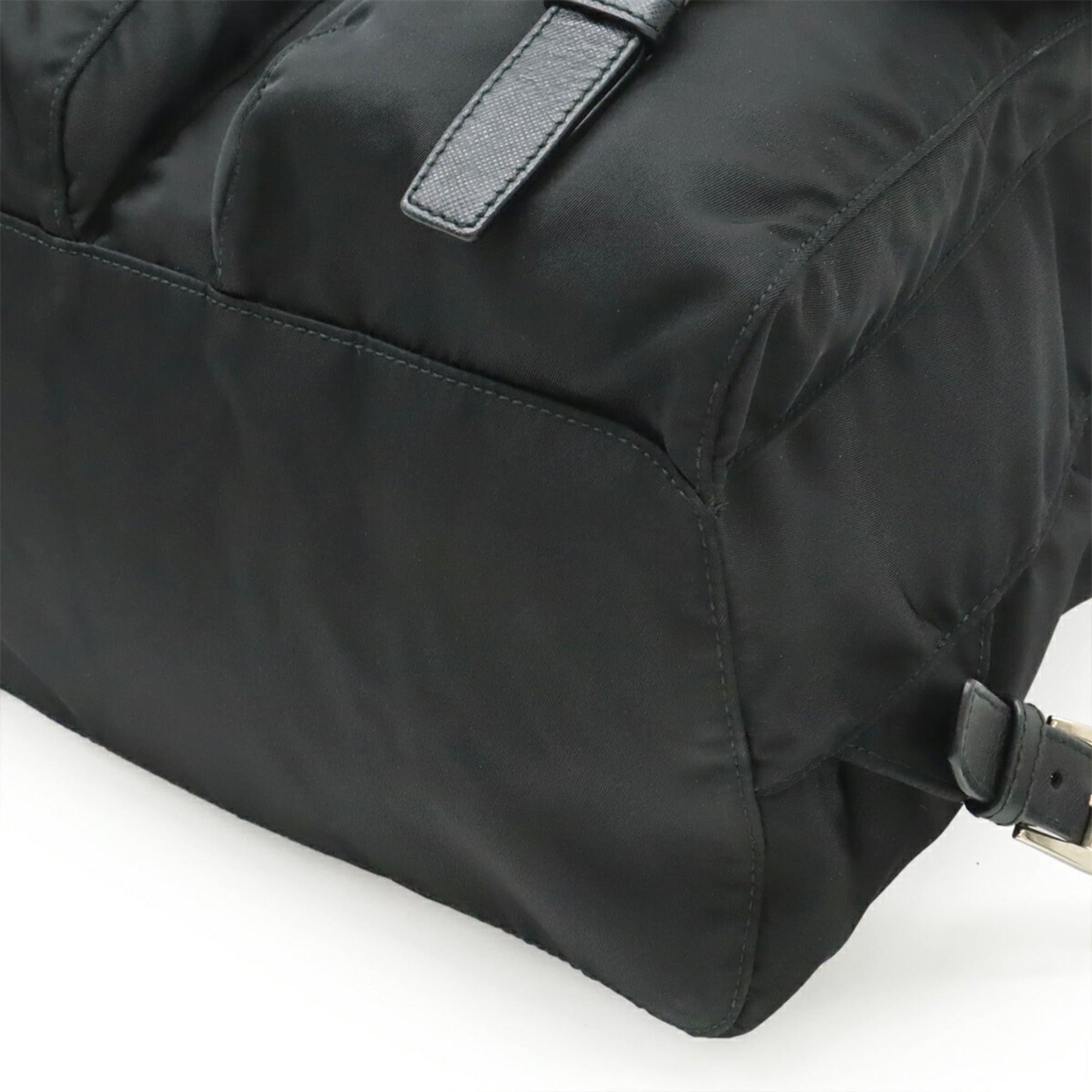 Prada Black Nero Nylon Leather Backpack (Pre-Owned)