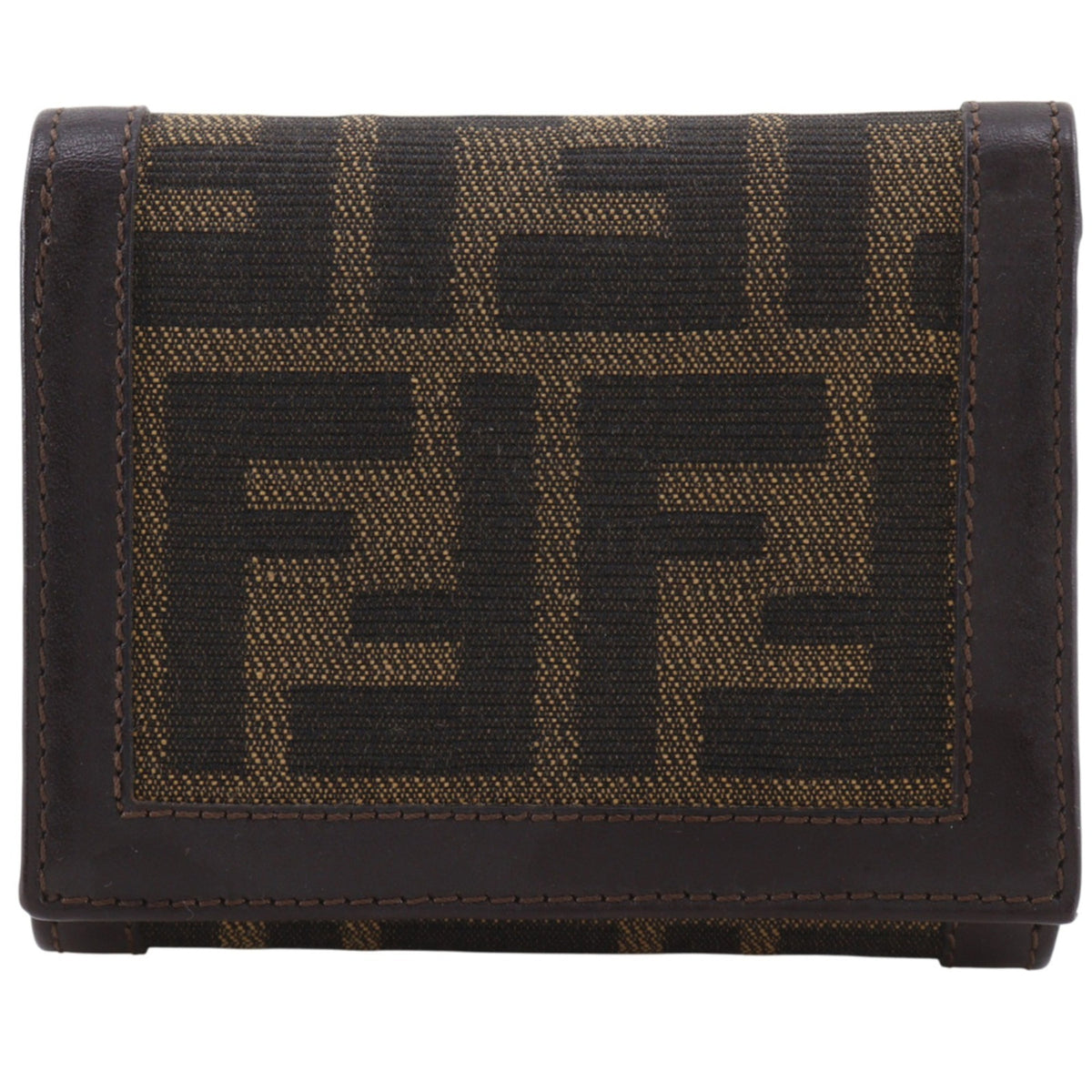 Fendi Zucca Brown Nylon Canvas Wallet (Tri-Fold) (Pre-Owned)