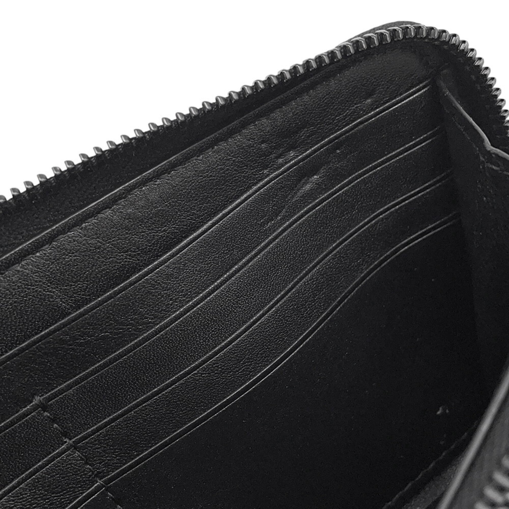 Yves Saint Laurent Black Leather Long Wallet (Bi-Fold) (Pre-Owned)