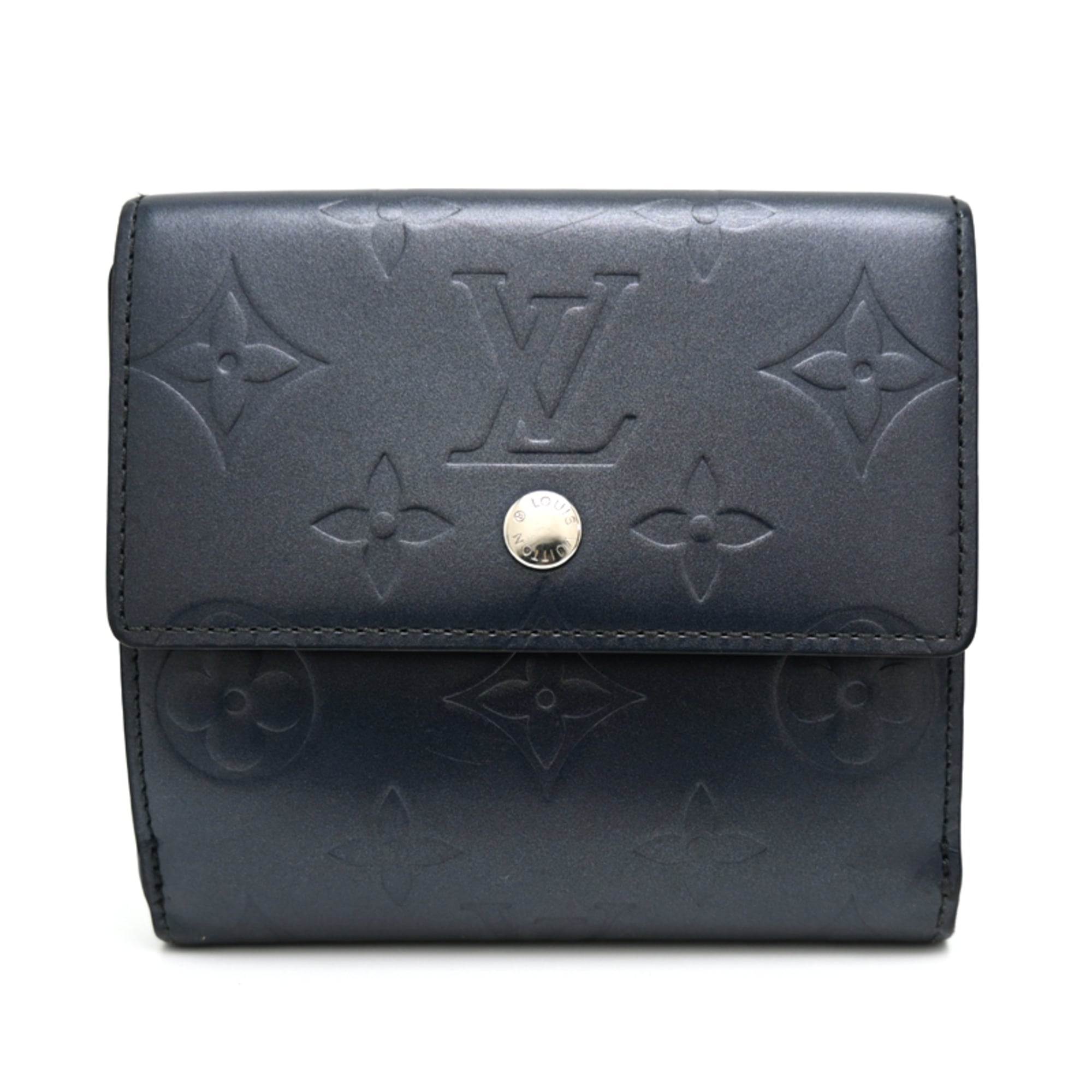 Louis Vuitton Blue Monogram Mat Wallet (Bi-Fold) (Pre-Owned)