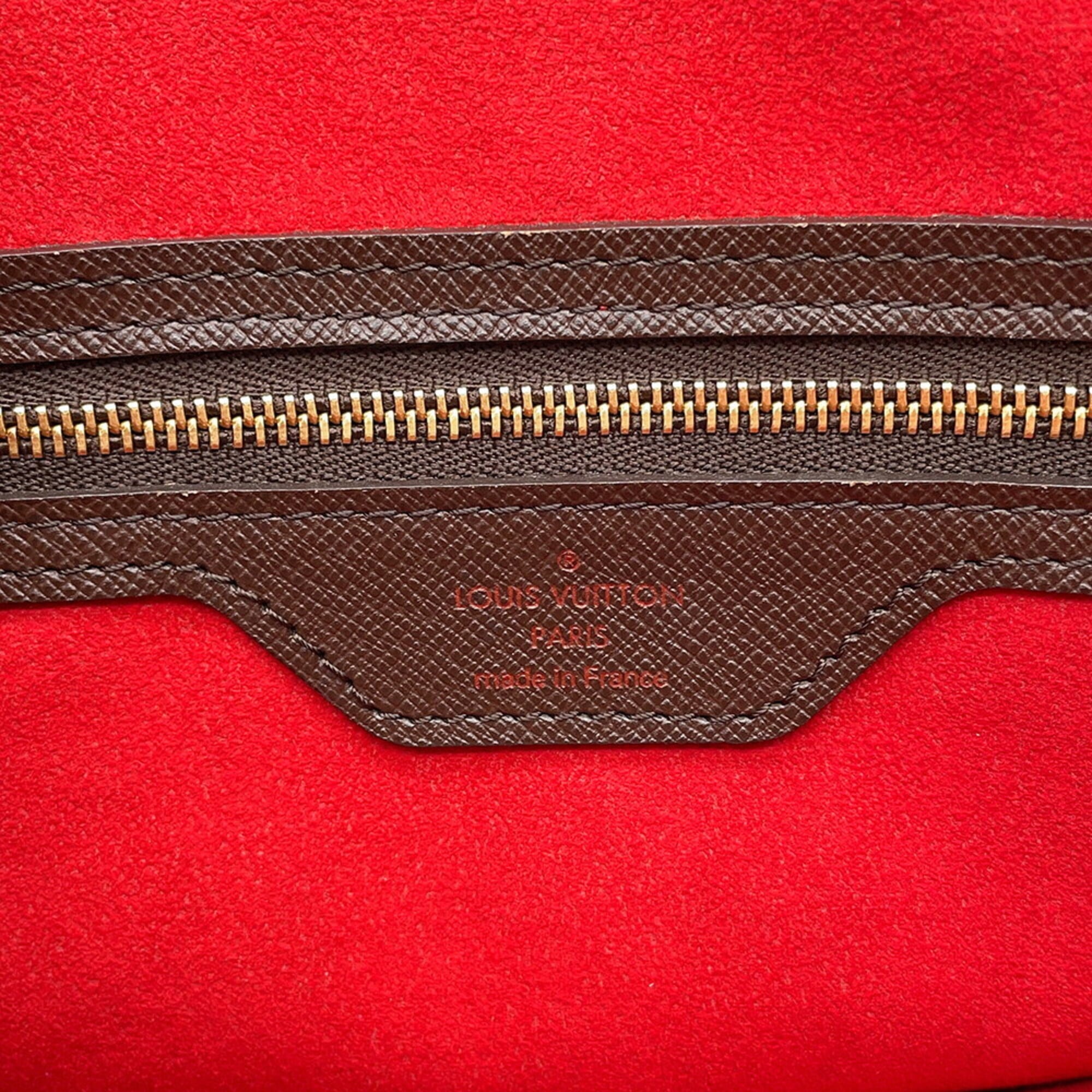 Louis Vuitton Red Color Damier Canvas Handbag Pouch Shoulder Bag Tote Bag (Pre-Owned)