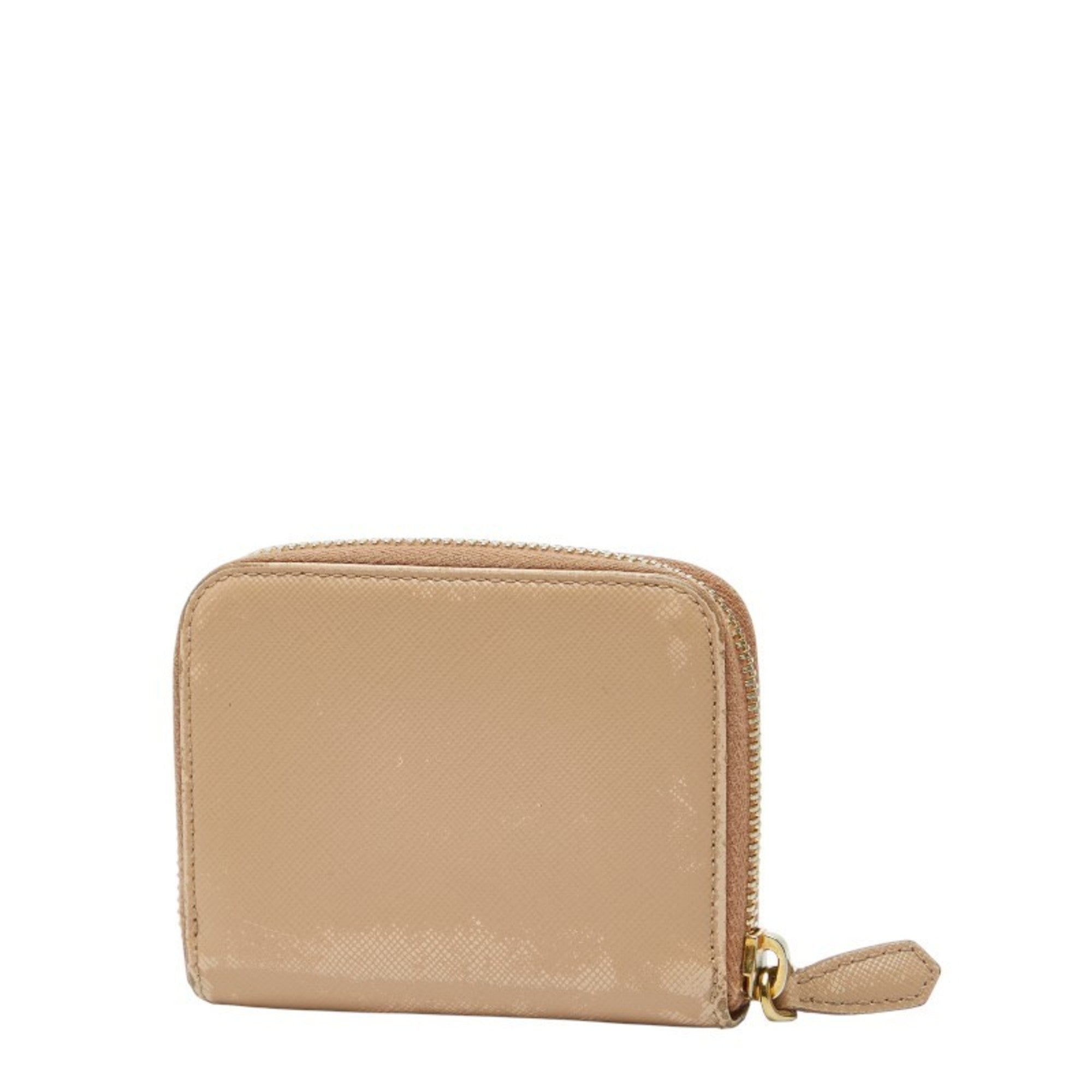 Prada Beige Leather Coin Purse/Coin Case (Pre-Owned)