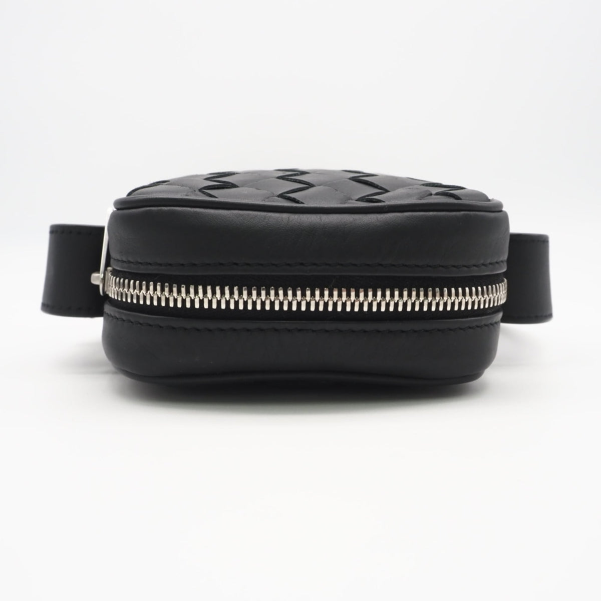 Bottega Veneta Intrecciato Black Leather Shoulder Bag Sling Bag (Pre-Owned)
